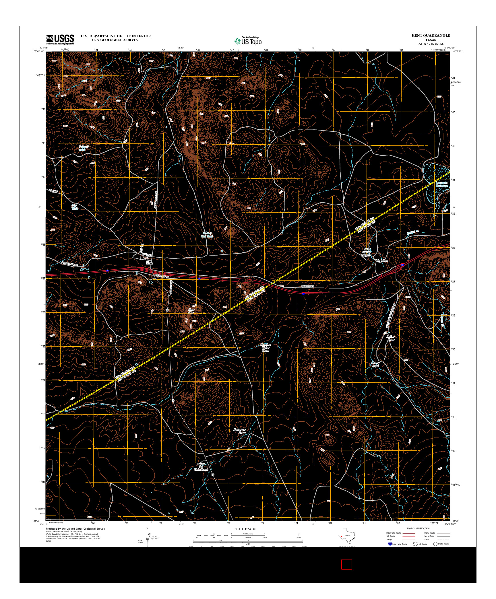 USGS US TOPO 7.5-MINUTE MAP FOR KENT, TX 2012