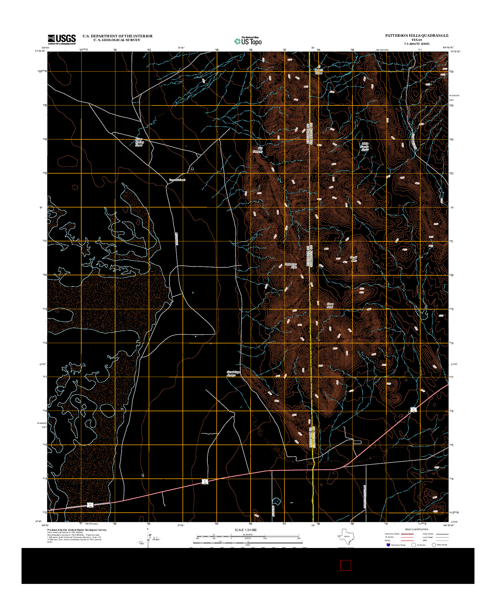 USGS US TOPO 7.5-MINUTE MAP FOR PATTERSON HILLS, TX 2012