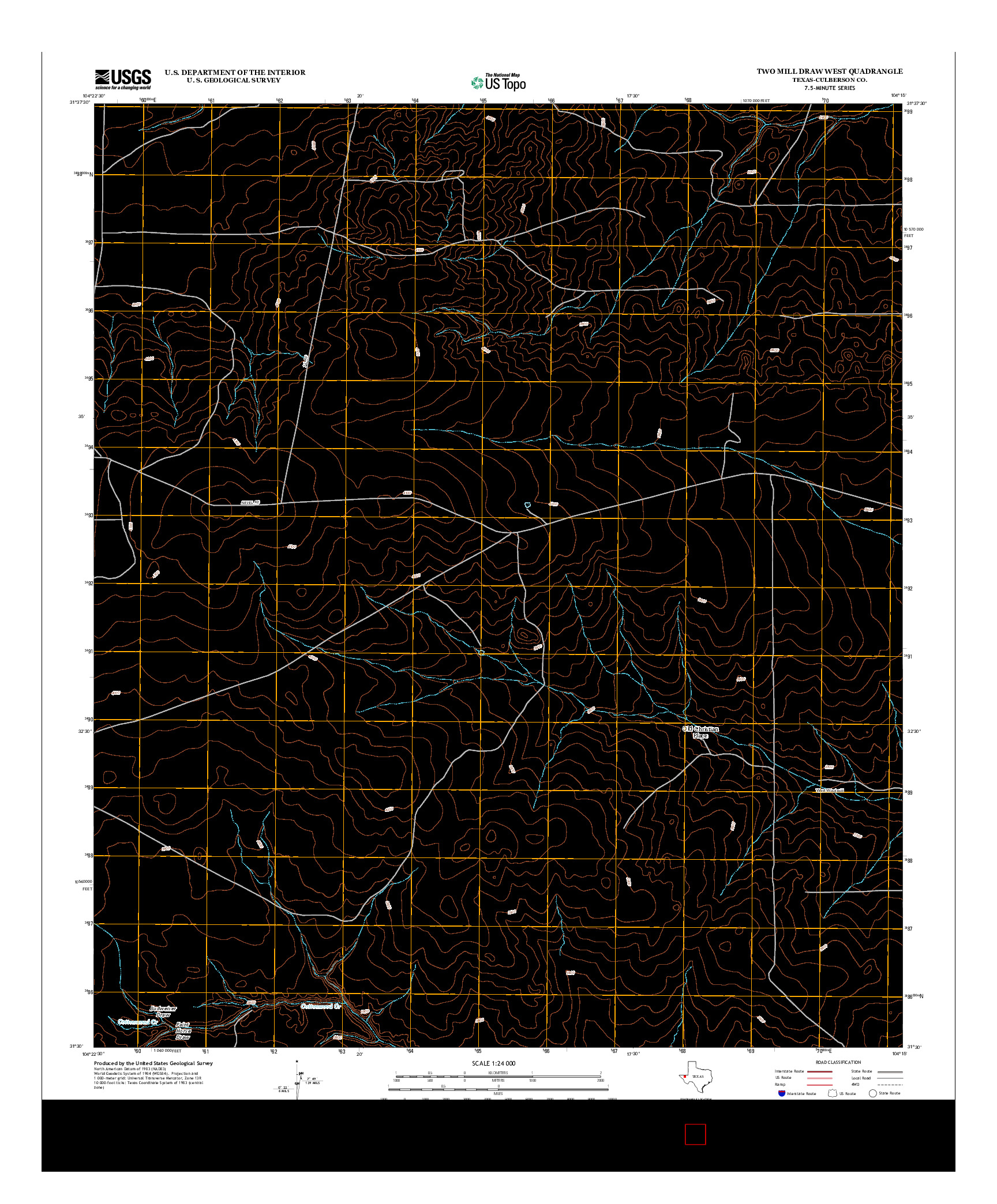 USGS US TOPO 7.5-MINUTE MAP FOR TWO MILL DRAW WEST, TX 2012