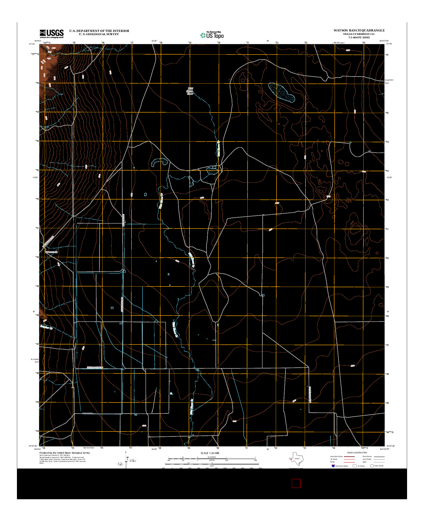 USGS US TOPO 7.5-MINUTE MAP FOR WATSON RANCH, TX 2012