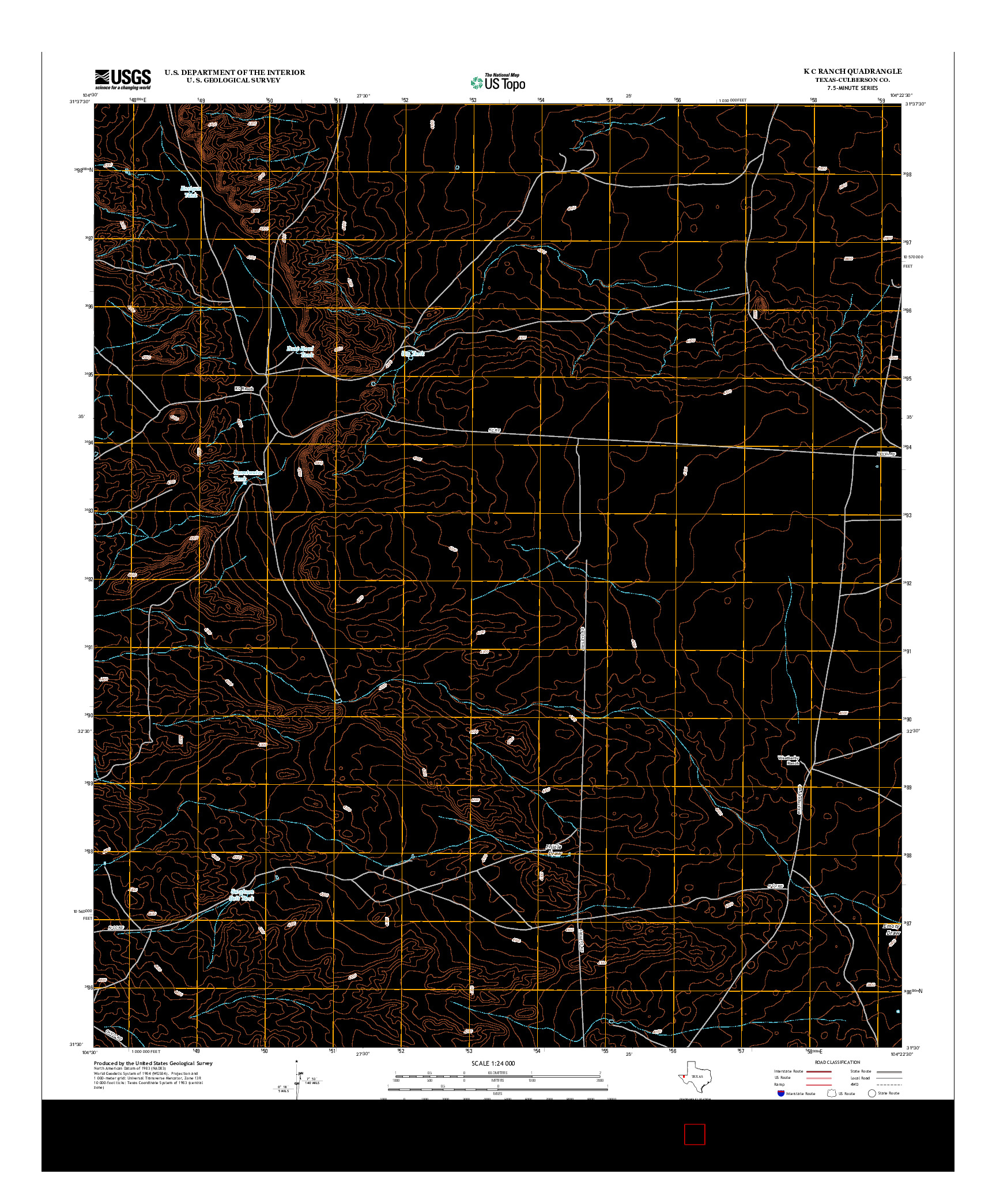 USGS US TOPO 7.5-MINUTE MAP FOR K C RANCH, TX 2012