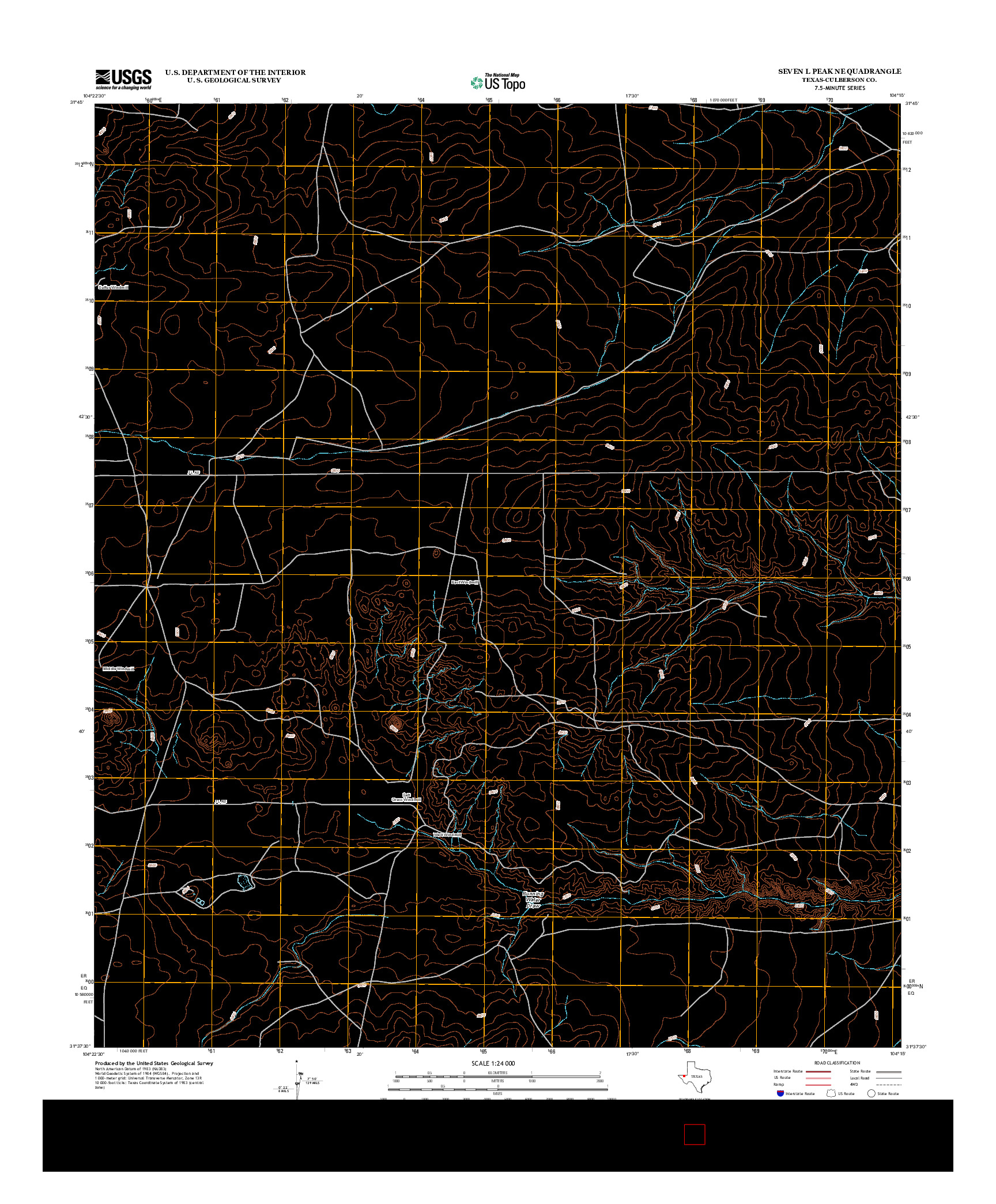 USGS US TOPO 7.5-MINUTE MAP FOR SEVEN L PEAK NE, TX 2012
