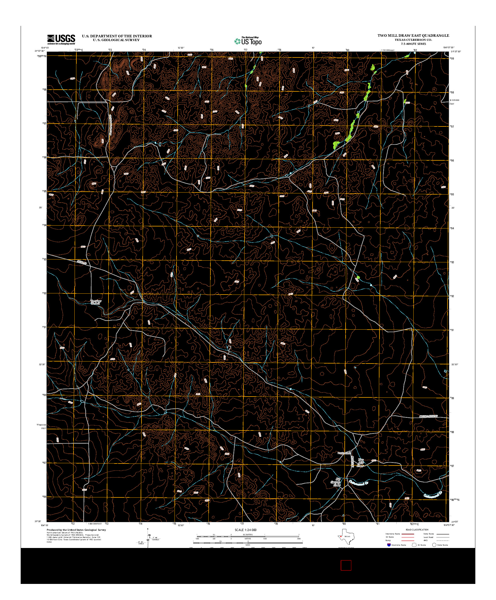 USGS US TOPO 7.5-MINUTE MAP FOR TWO MILL DRAW EAST, TX 2012