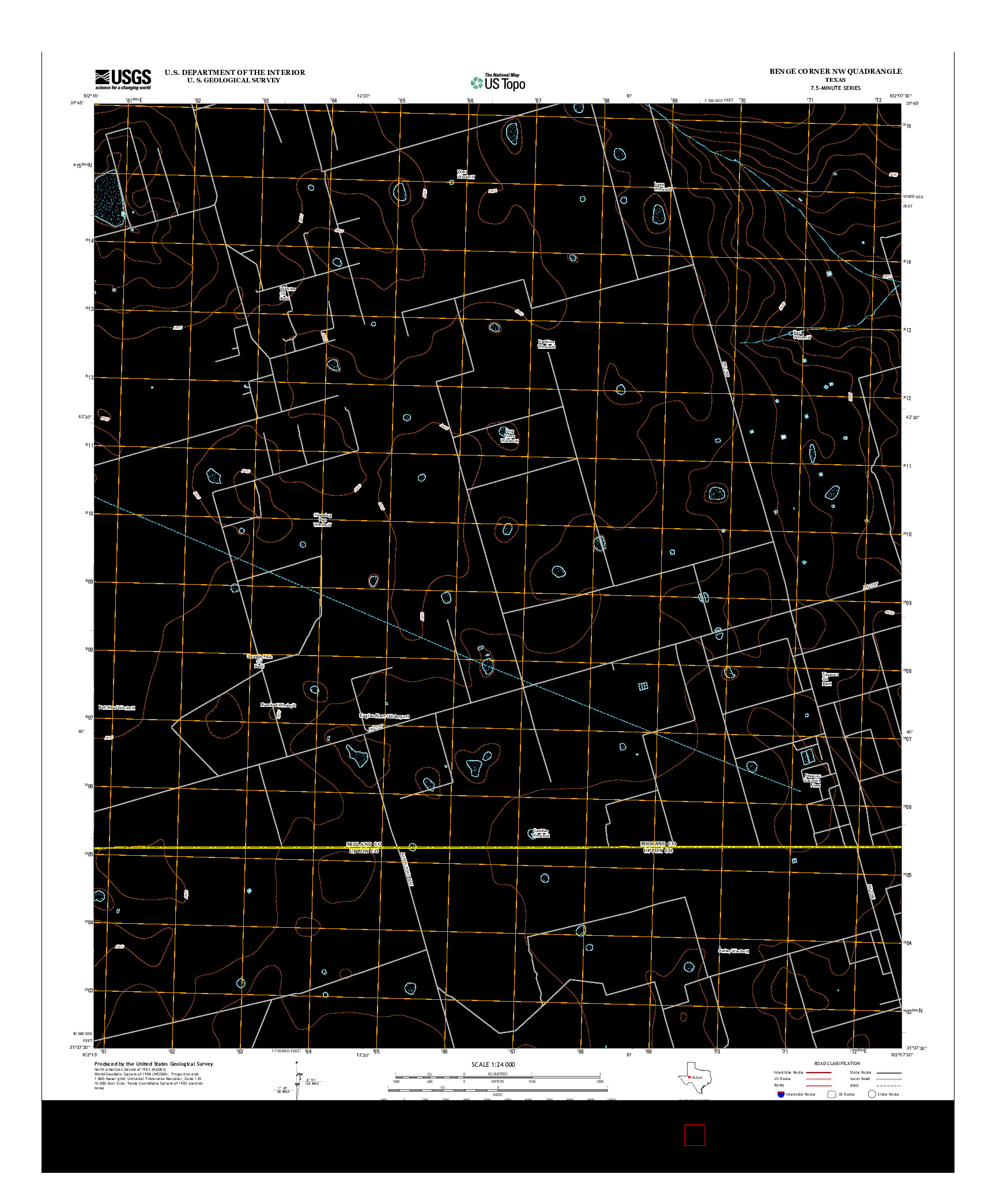 USGS US TOPO 7.5-MINUTE MAP FOR BENGE CORNER NW, TX 2012