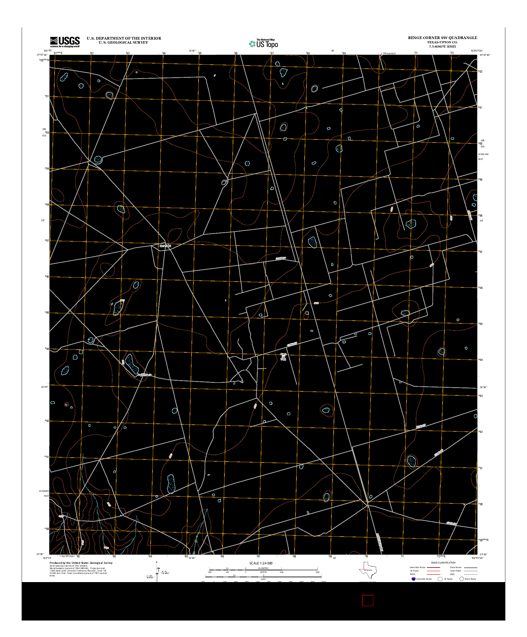 USGS US TOPO 7.5-MINUTE MAP FOR BENGE CORNER SW, TX 2012