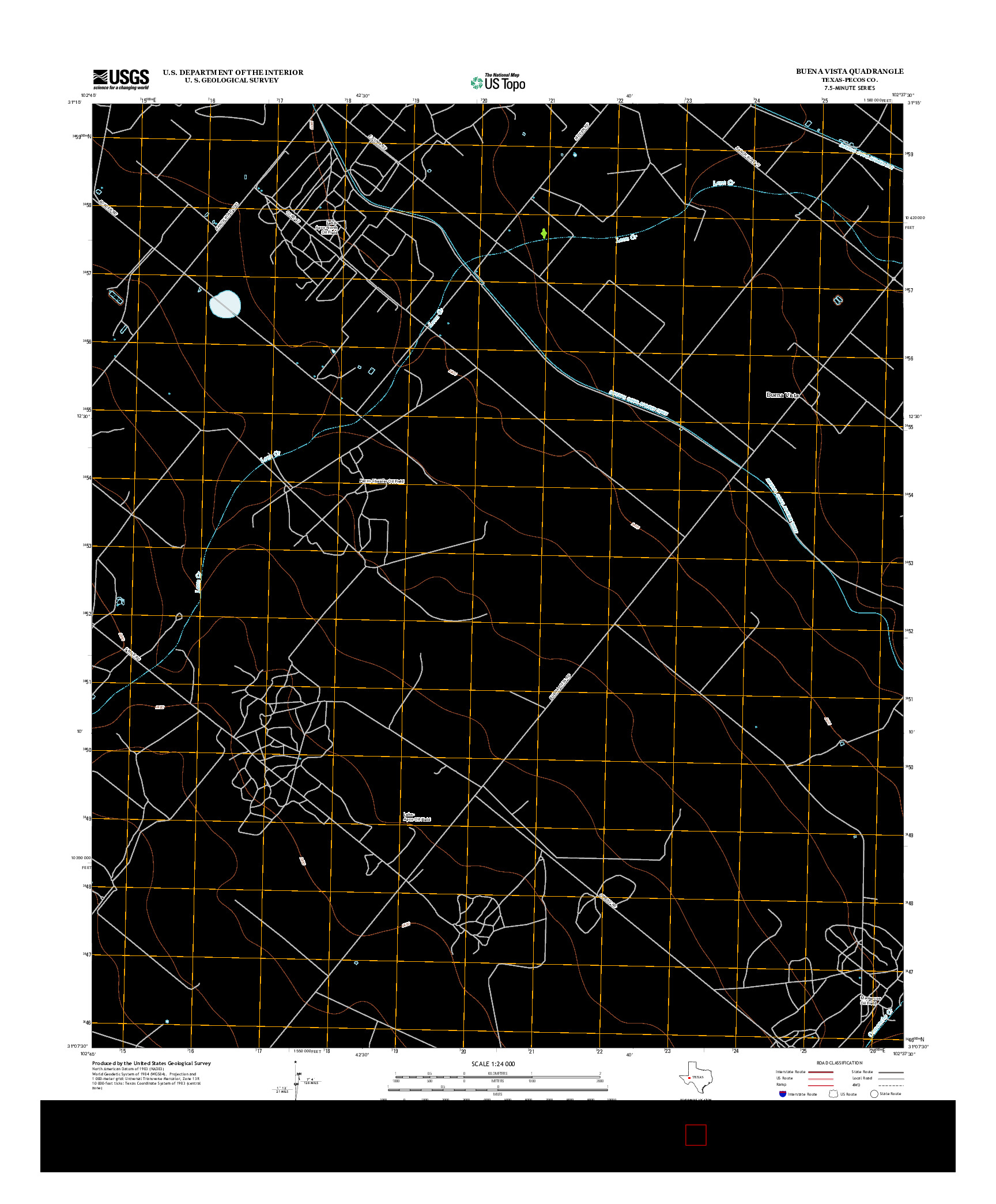 USGS US TOPO 7.5-MINUTE MAP FOR BUENA VISTA, TX 2012