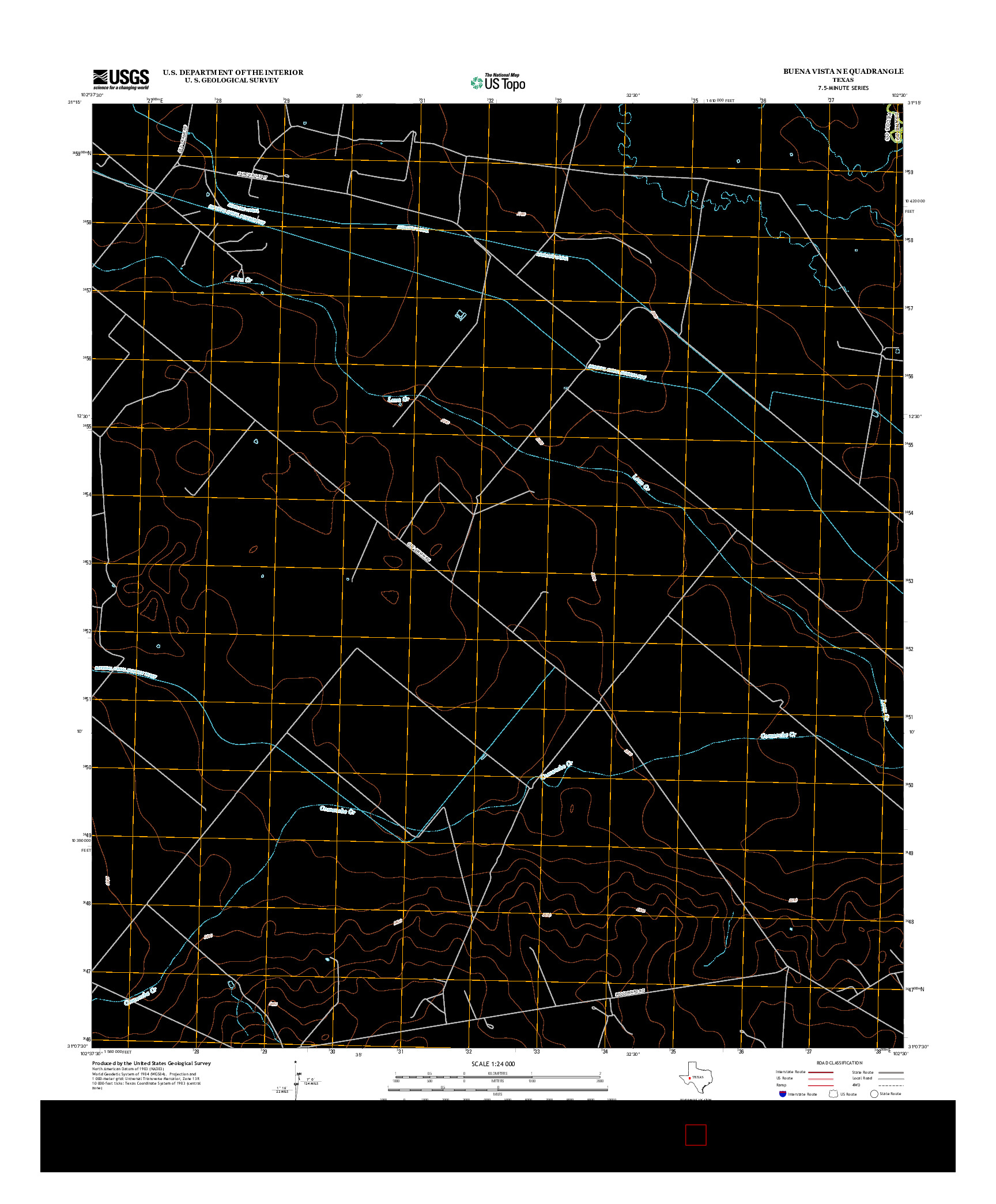 USGS US TOPO 7.5-MINUTE MAP FOR BUENA VISTA NE, TX 2012
