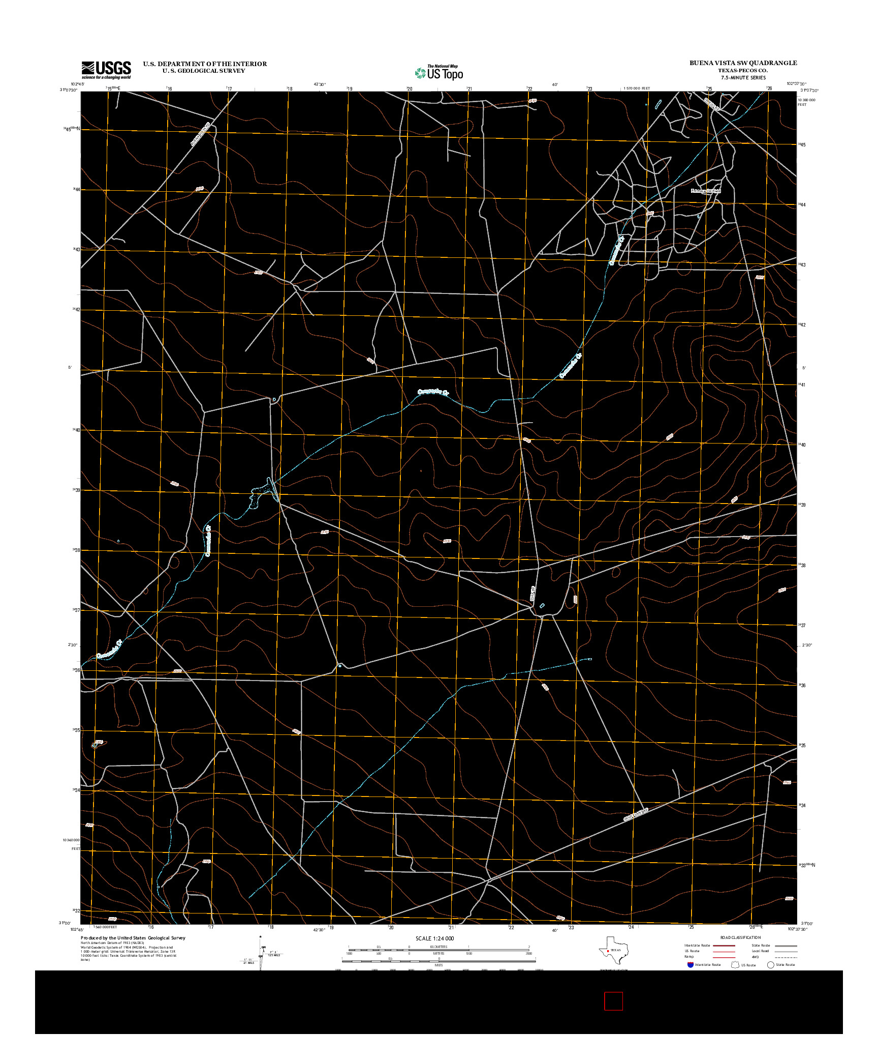 USGS US TOPO 7.5-MINUTE MAP FOR BUENA VISTA SW, TX 2012