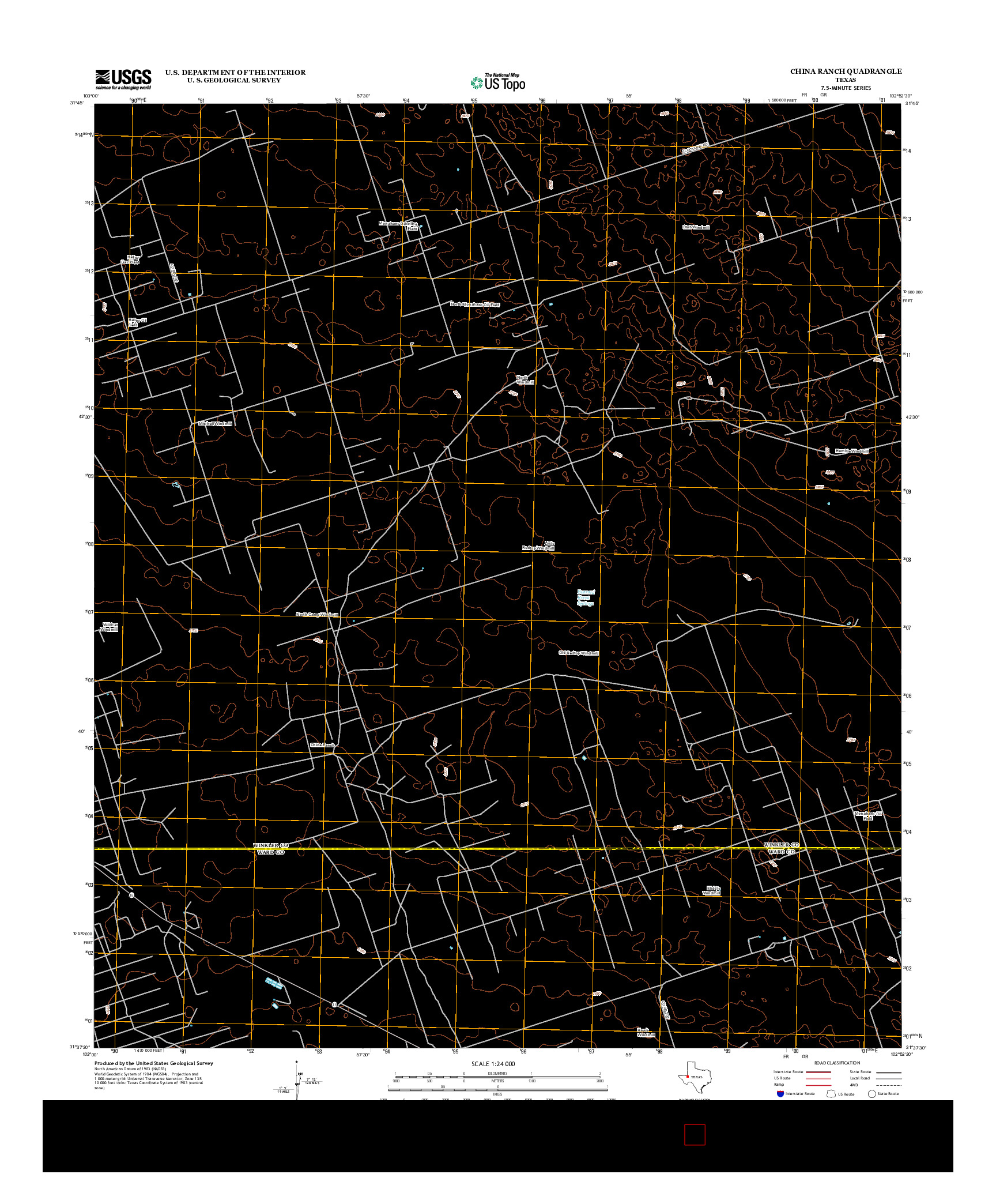 USGS US TOPO 7.5-MINUTE MAP FOR CHINA RANCH, TX 2012