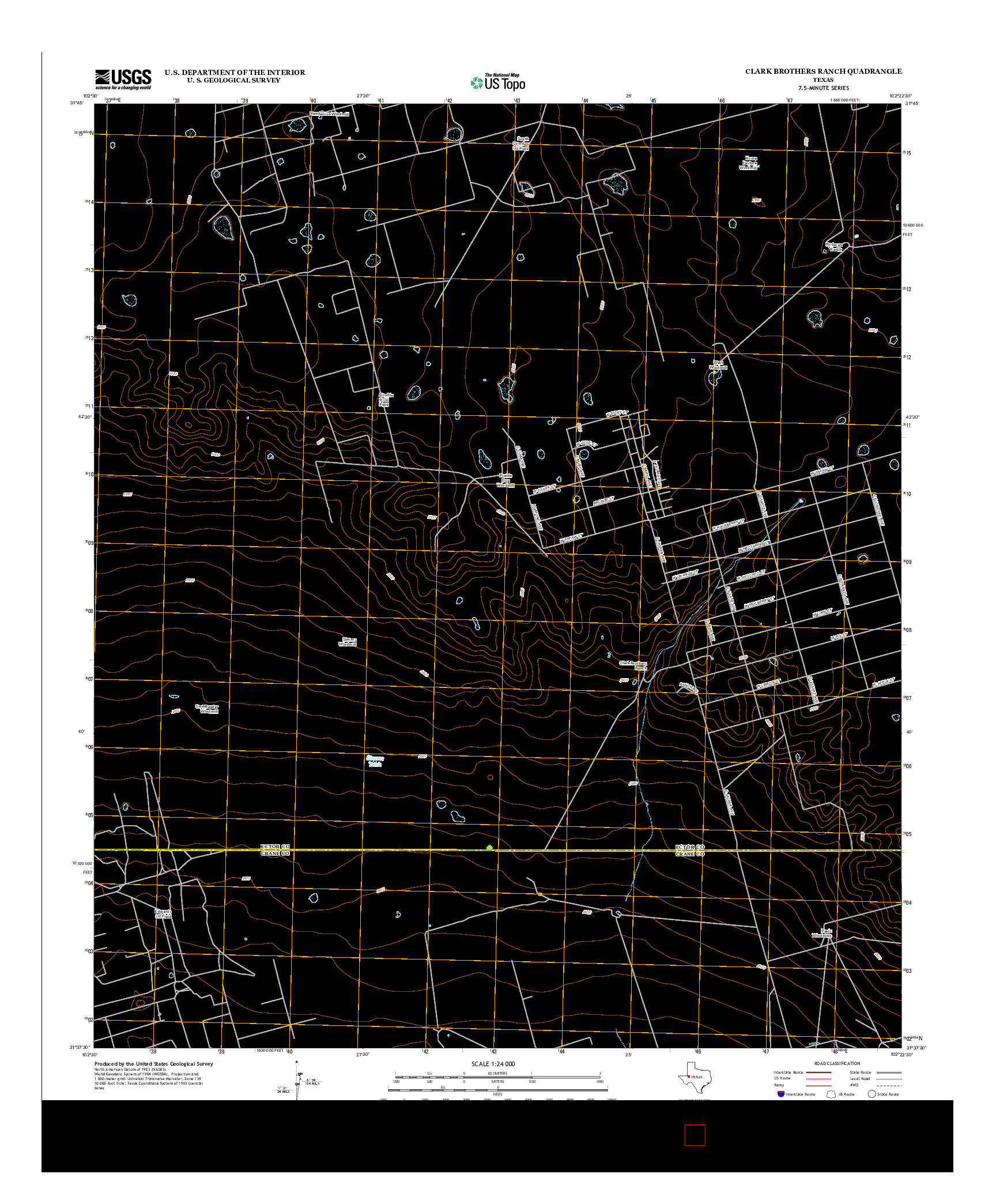 USGS US TOPO 7.5-MINUTE MAP FOR CLARK BROTHERS RANCH, TX 2012