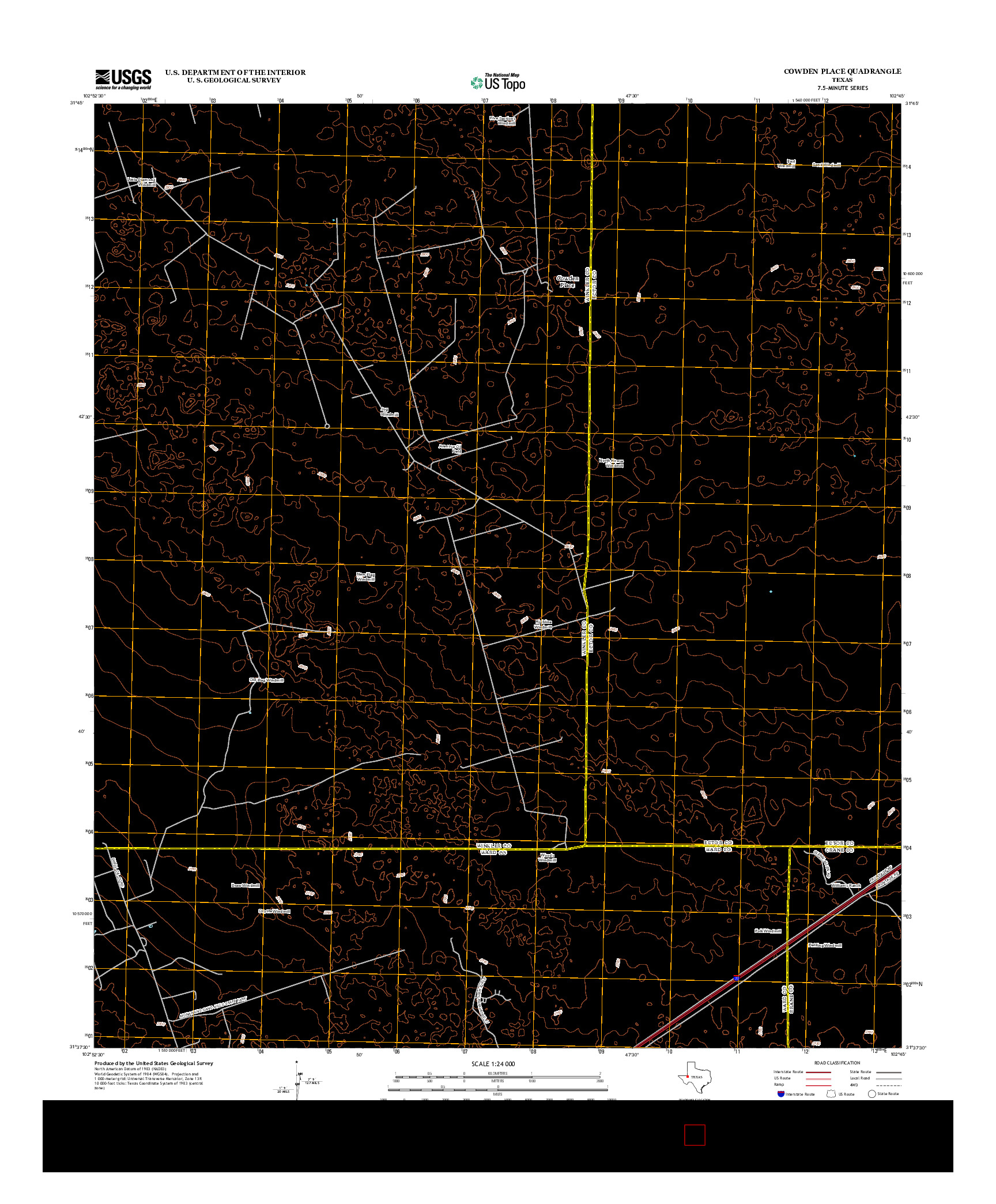 USGS US TOPO 7.5-MINUTE MAP FOR COWDEN PLACE, TX 2012