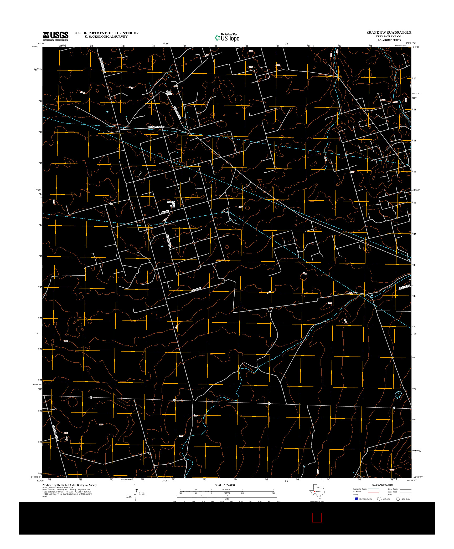 USGS US TOPO 7.5-MINUTE MAP FOR CRANE NW, TX 2012