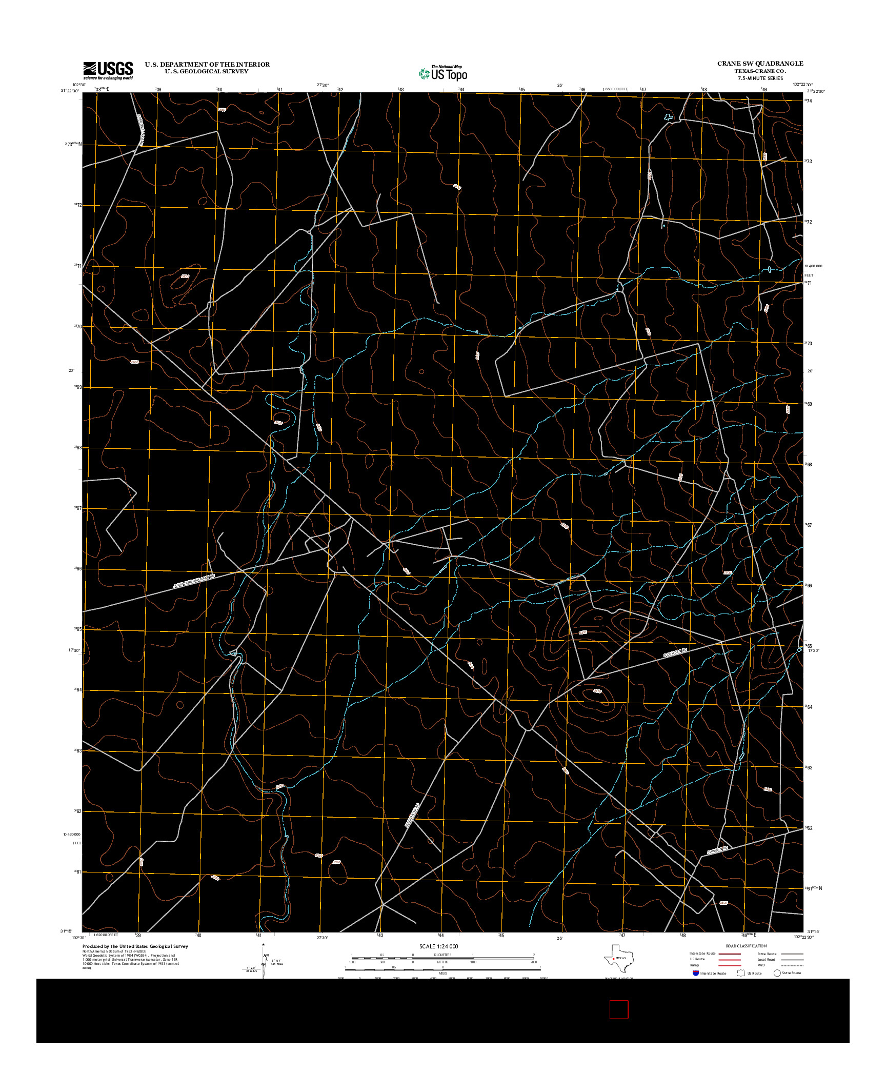 USGS US TOPO 7.5-MINUTE MAP FOR CRANE SW, TX 2012