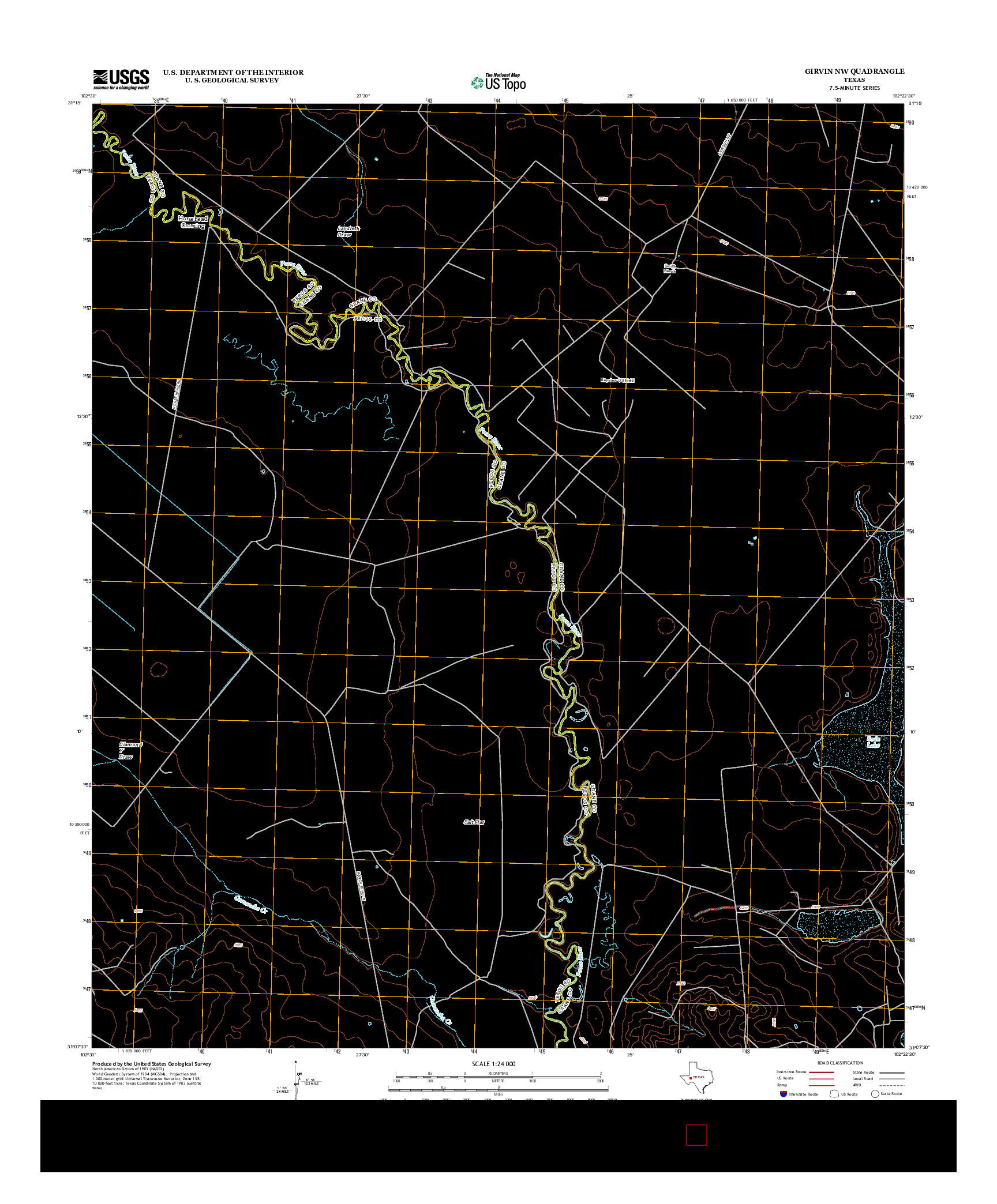 USGS US TOPO 7.5-MINUTE MAP FOR GIRVIN NW, TX 2012