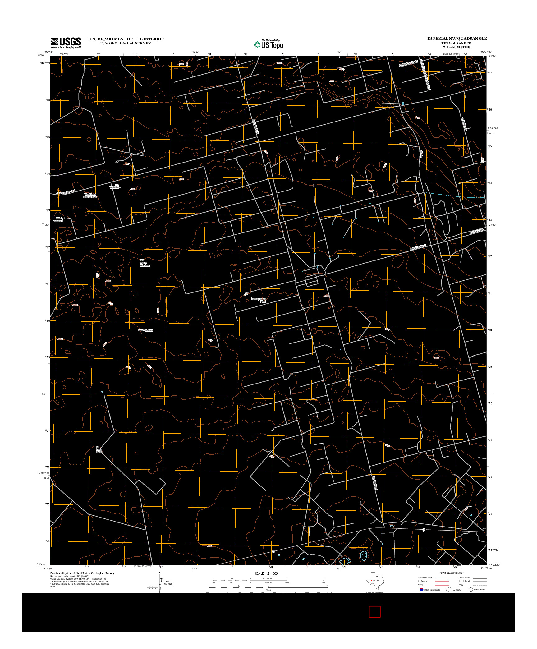 USGS US TOPO 7.5-MINUTE MAP FOR IMPERIAL NW, TX 2012