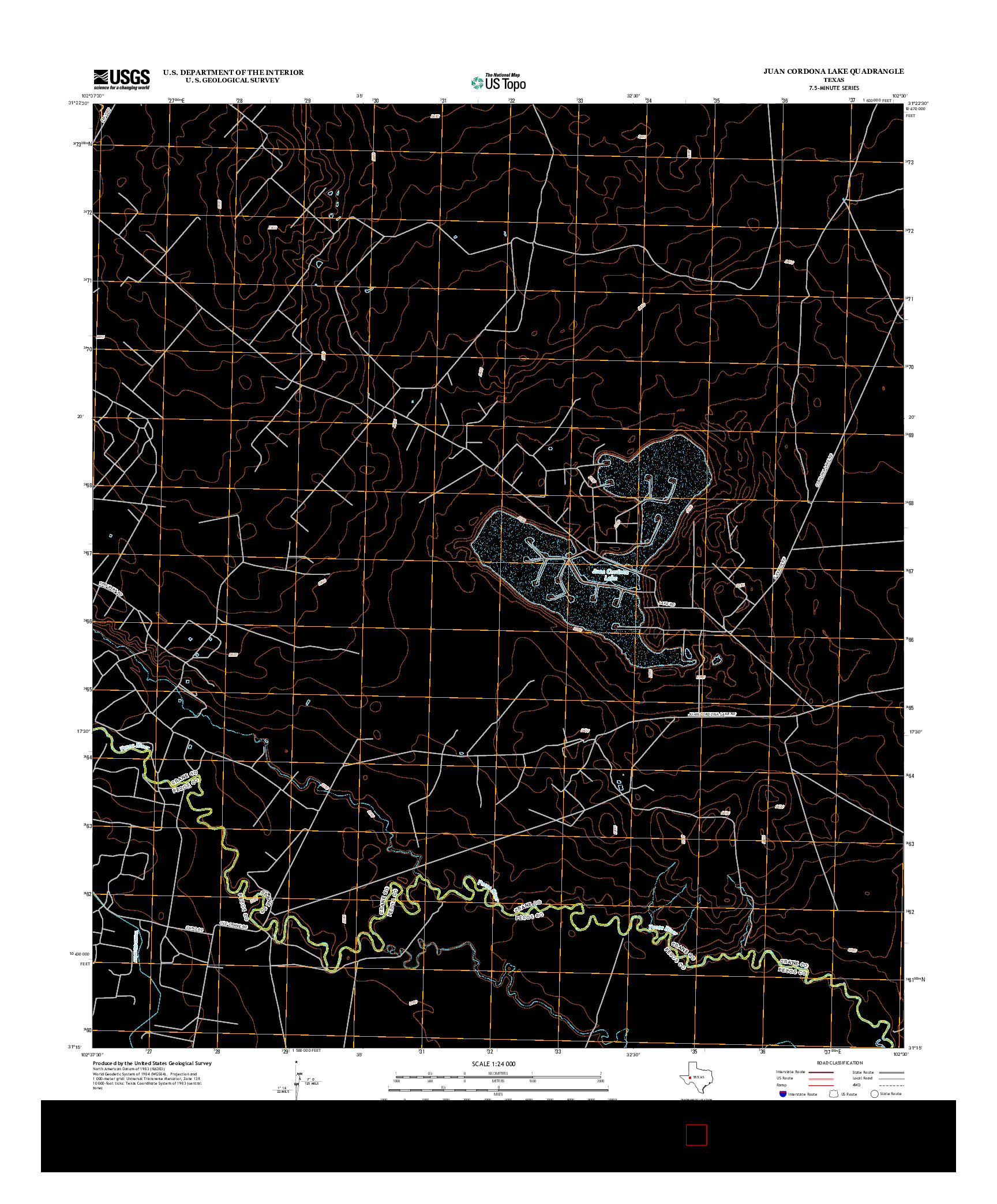 USGS US TOPO 7.5-MINUTE MAP FOR JUAN CORDONA LAKE, TX 2012