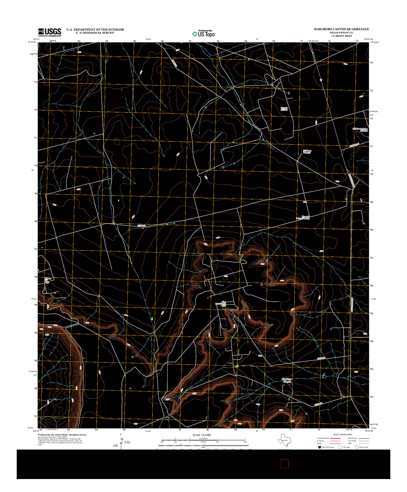 USGS US TOPO 7.5-MINUTE MAP FOR MARLBORO CANYON, TX 2012