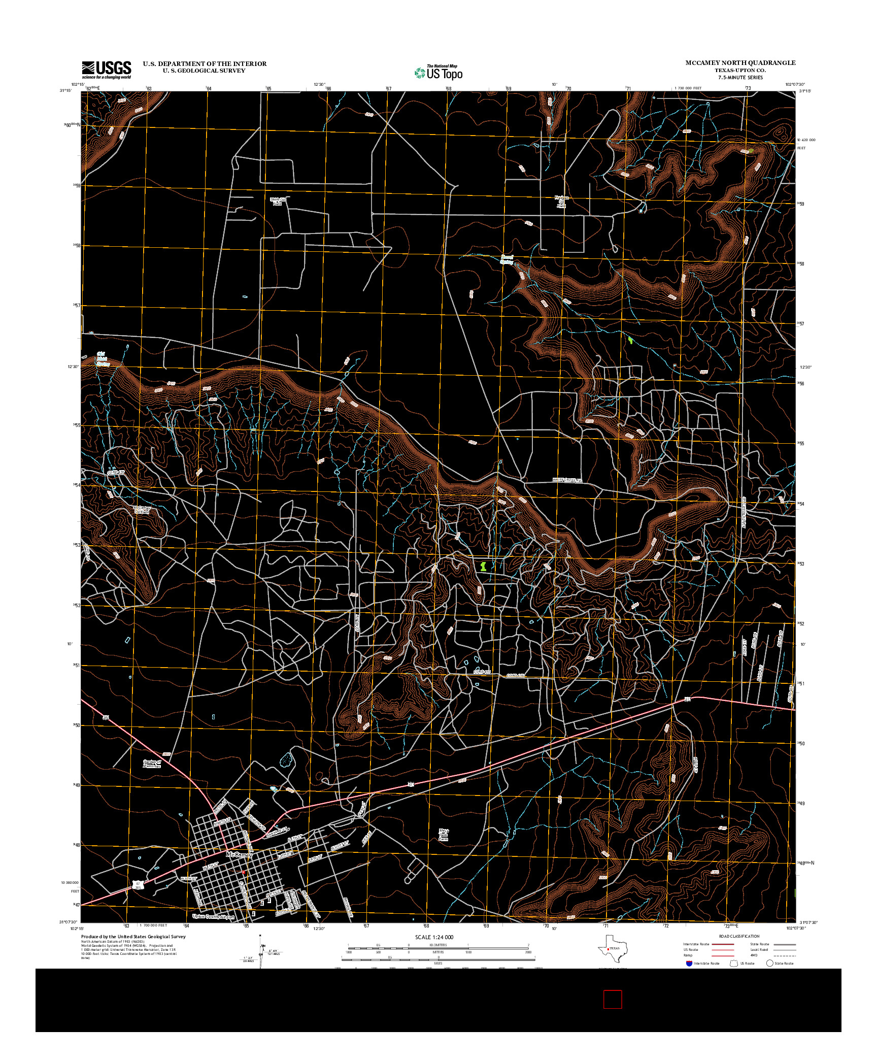 USGS US TOPO 7.5-MINUTE MAP FOR MCCAMEY NORTH, TX 2012