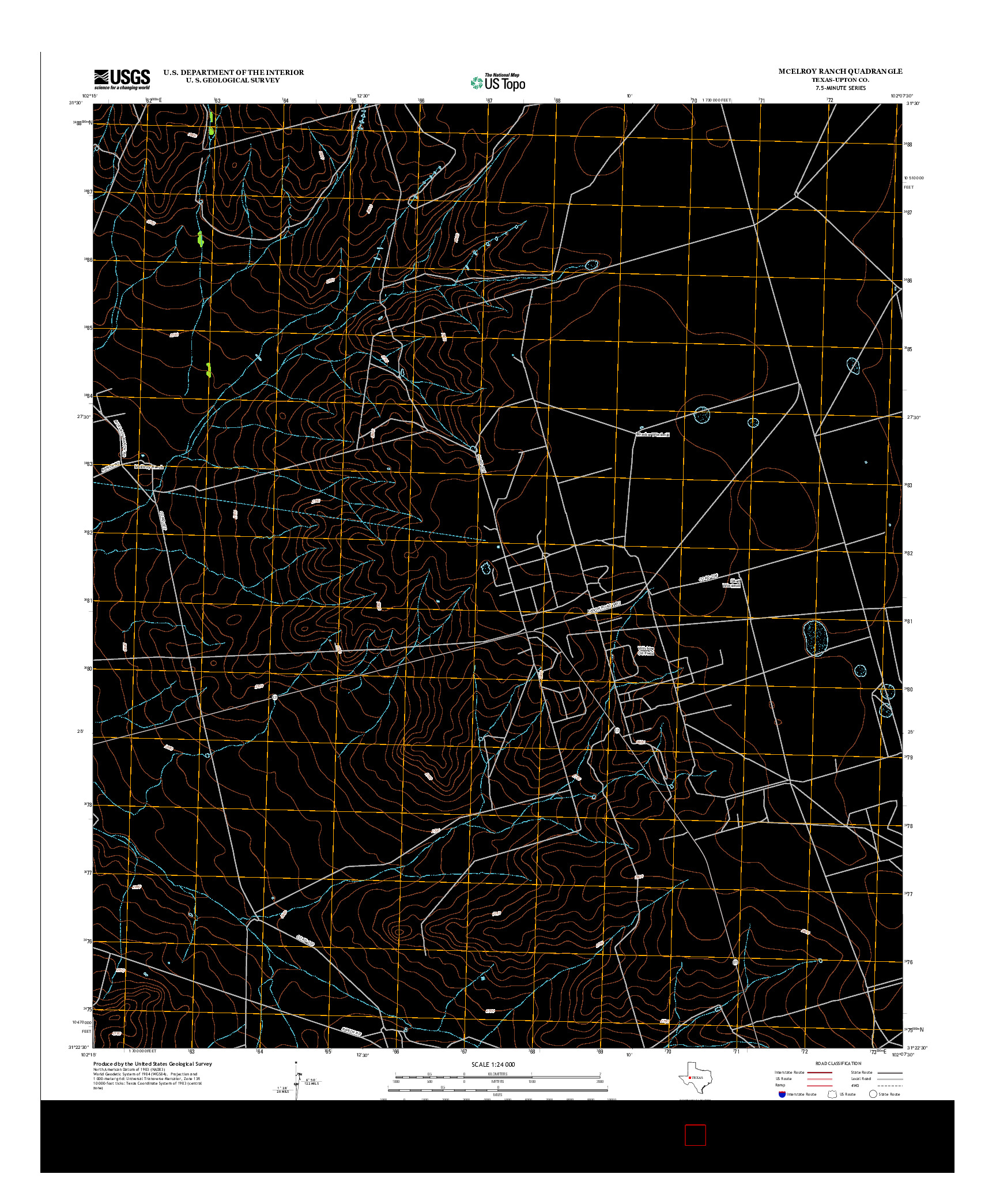 USGS US TOPO 7.5-MINUTE MAP FOR MCELROY RANCH, TX 2012