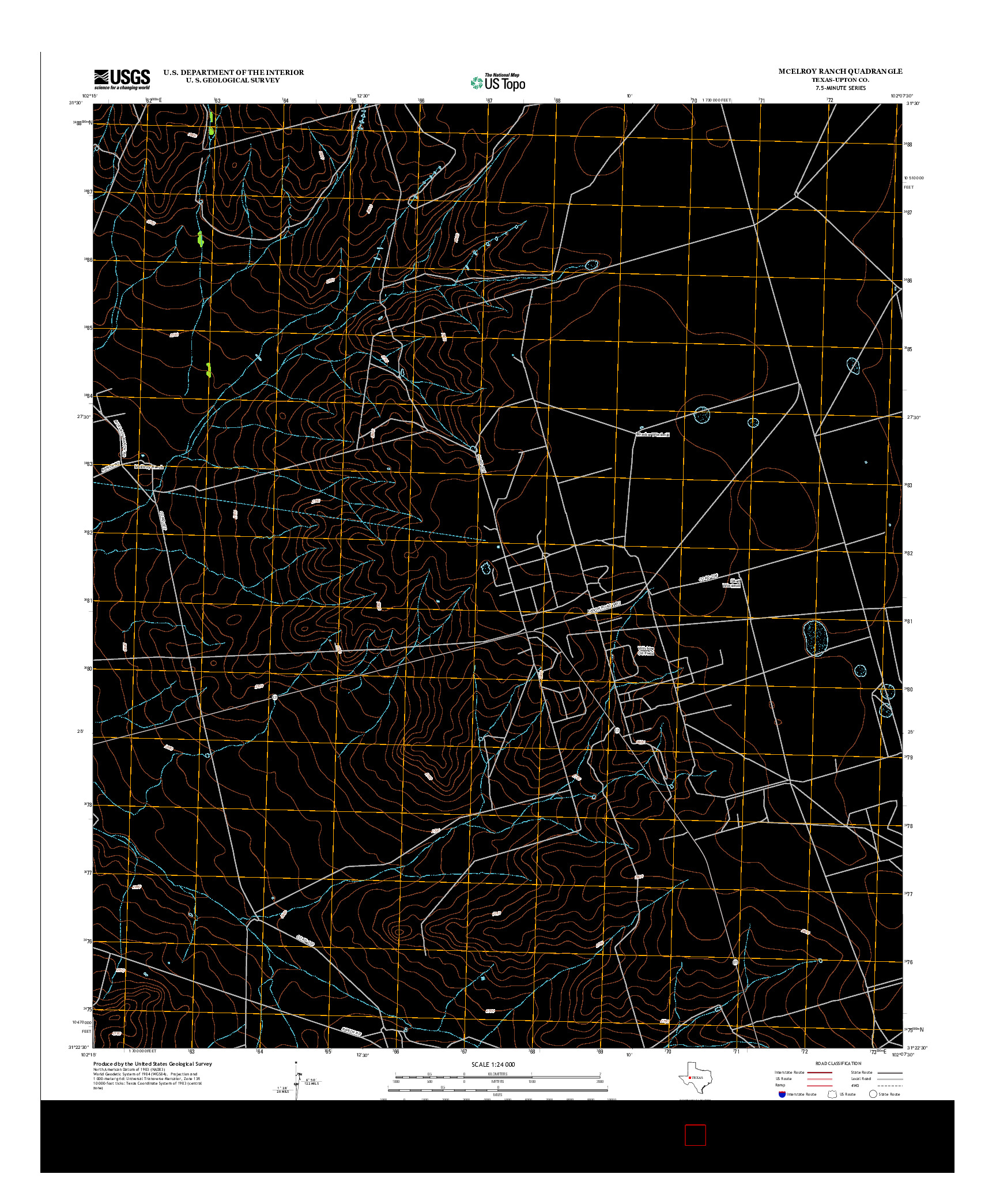 USGS US TOPO 7.5-MINUTE MAP FOR MCELROY RANCH, TX 2012