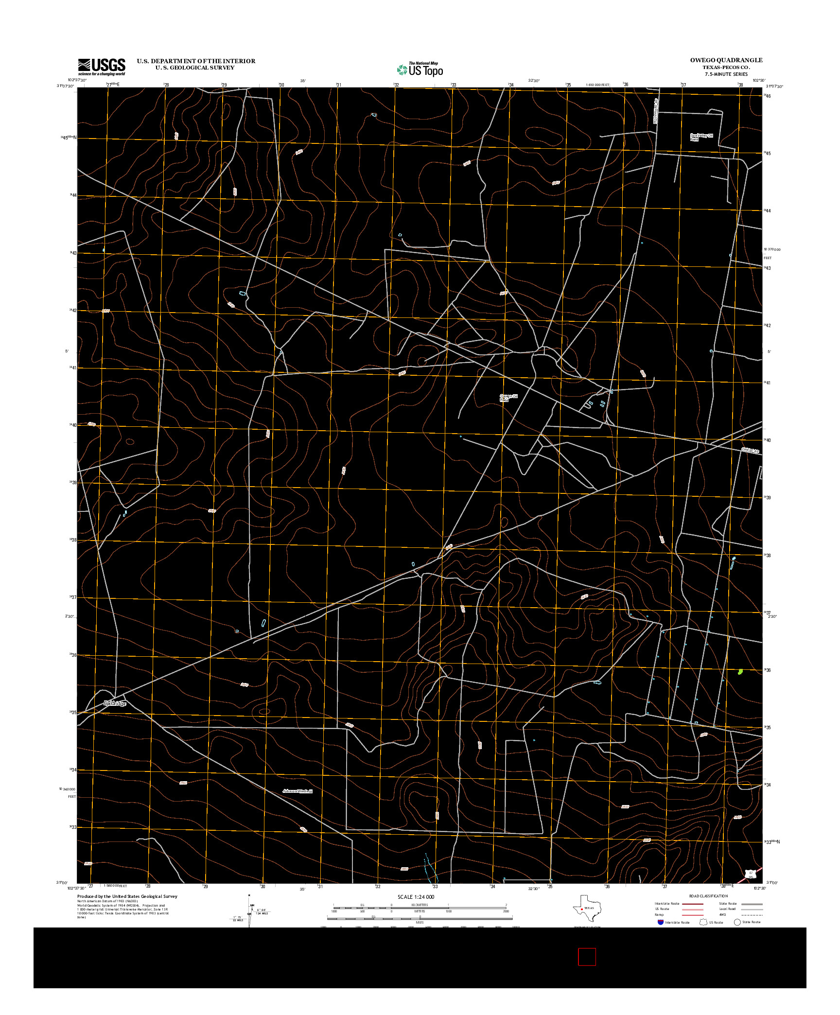 USGS US TOPO 7.5-MINUTE MAP FOR OWEGO, TX 2012