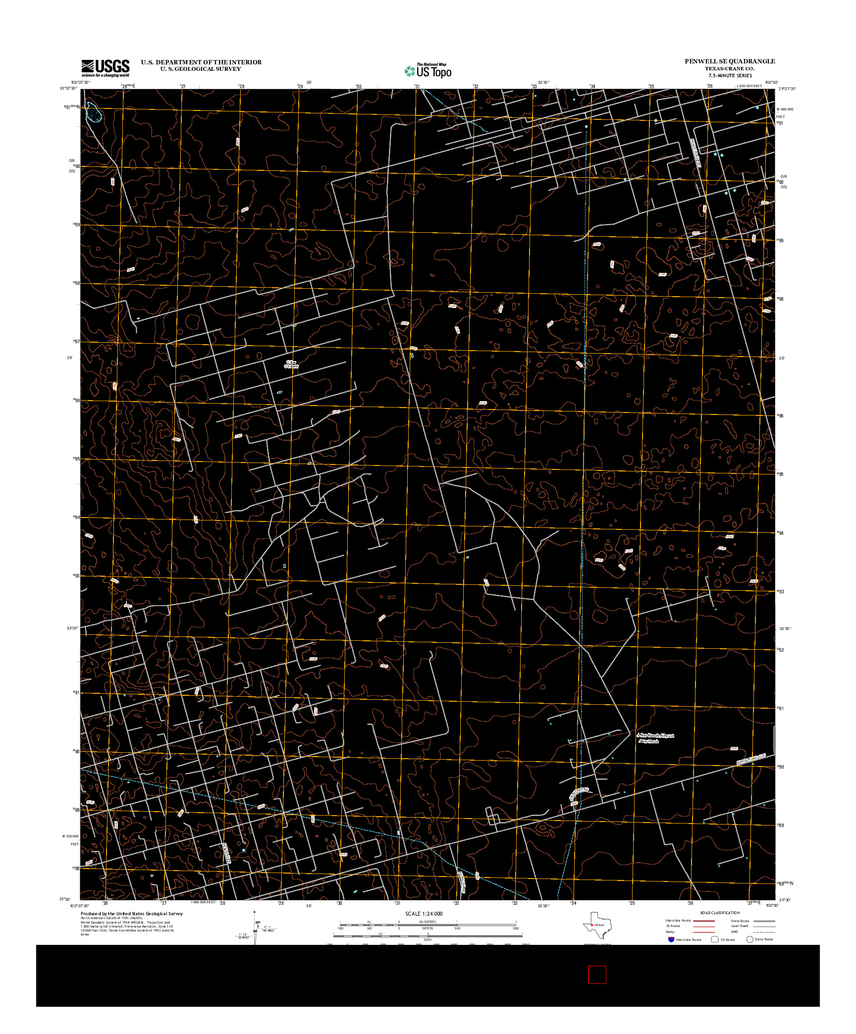 USGS US TOPO 7.5-MINUTE MAP FOR PENWELL SE, TX 2012