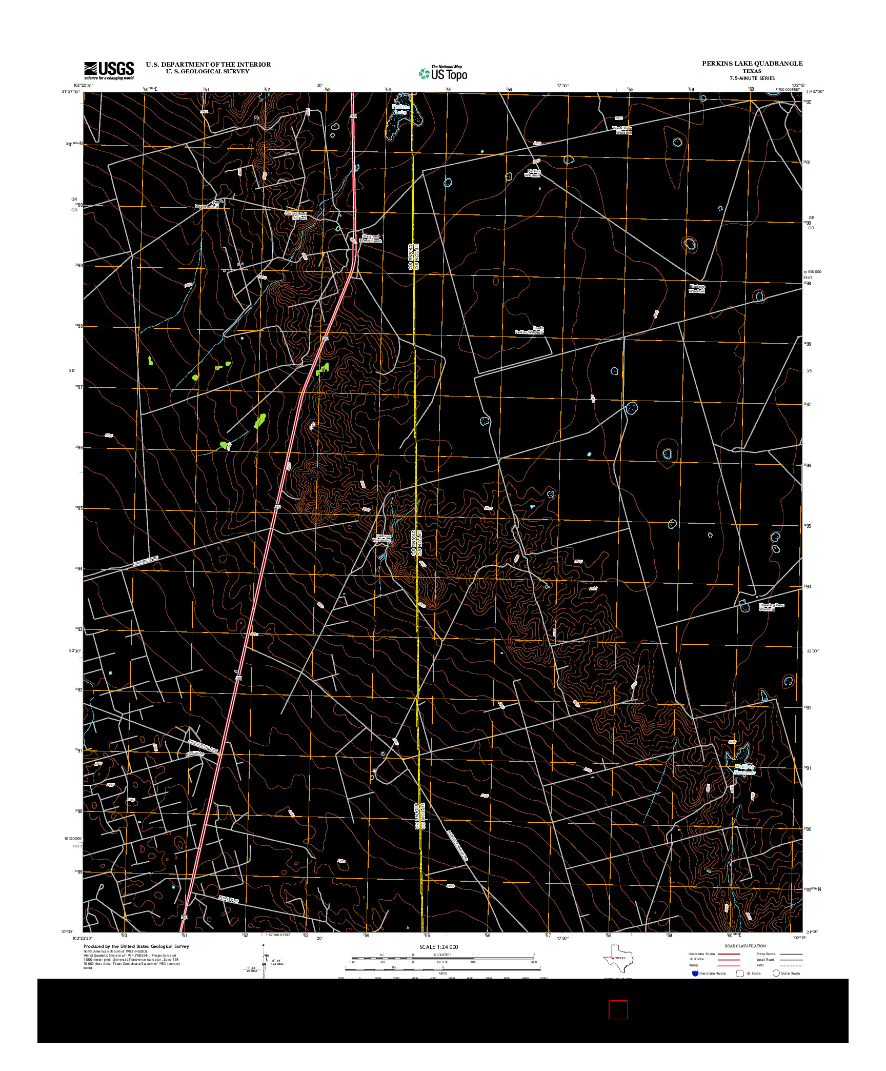 USGS US TOPO 7.5-MINUTE MAP FOR PERKINS LAKE, TX 2012