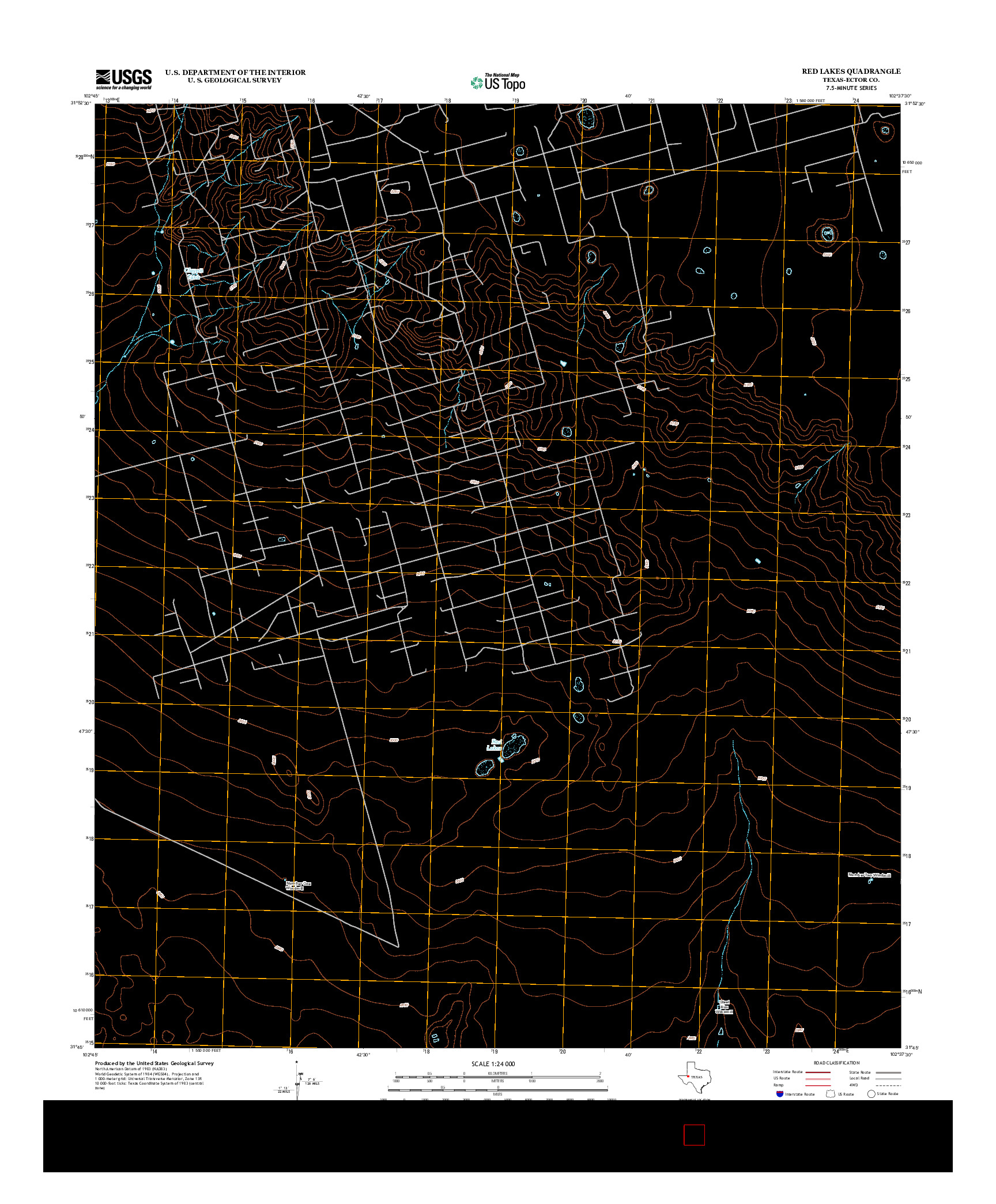 USGS US TOPO 7.5-MINUTE MAP FOR RED LAKES, TX 2012