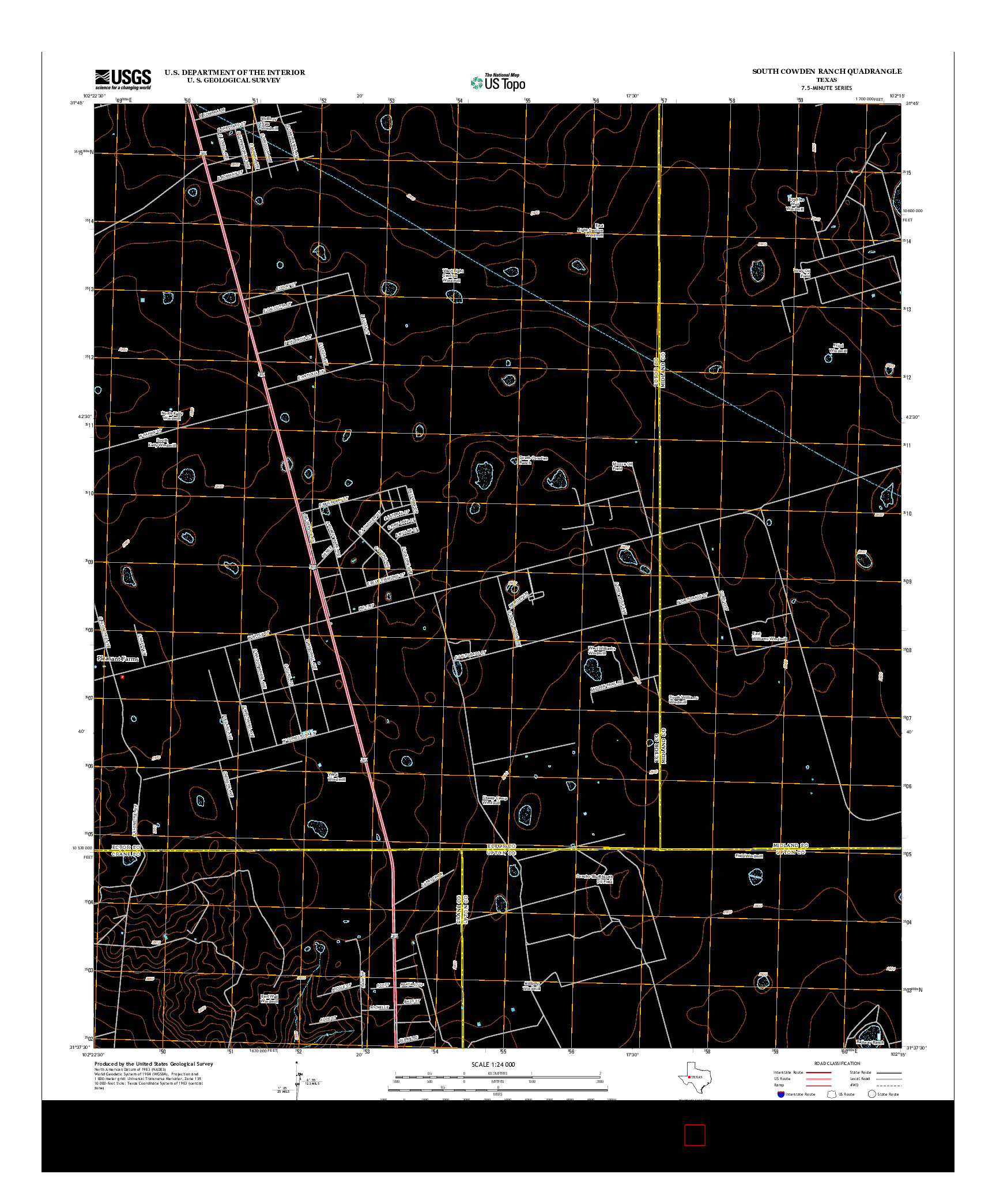USGS US TOPO 7.5-MINUTE MAP FOR SOUTH COWDEN RANCH, TX 2012