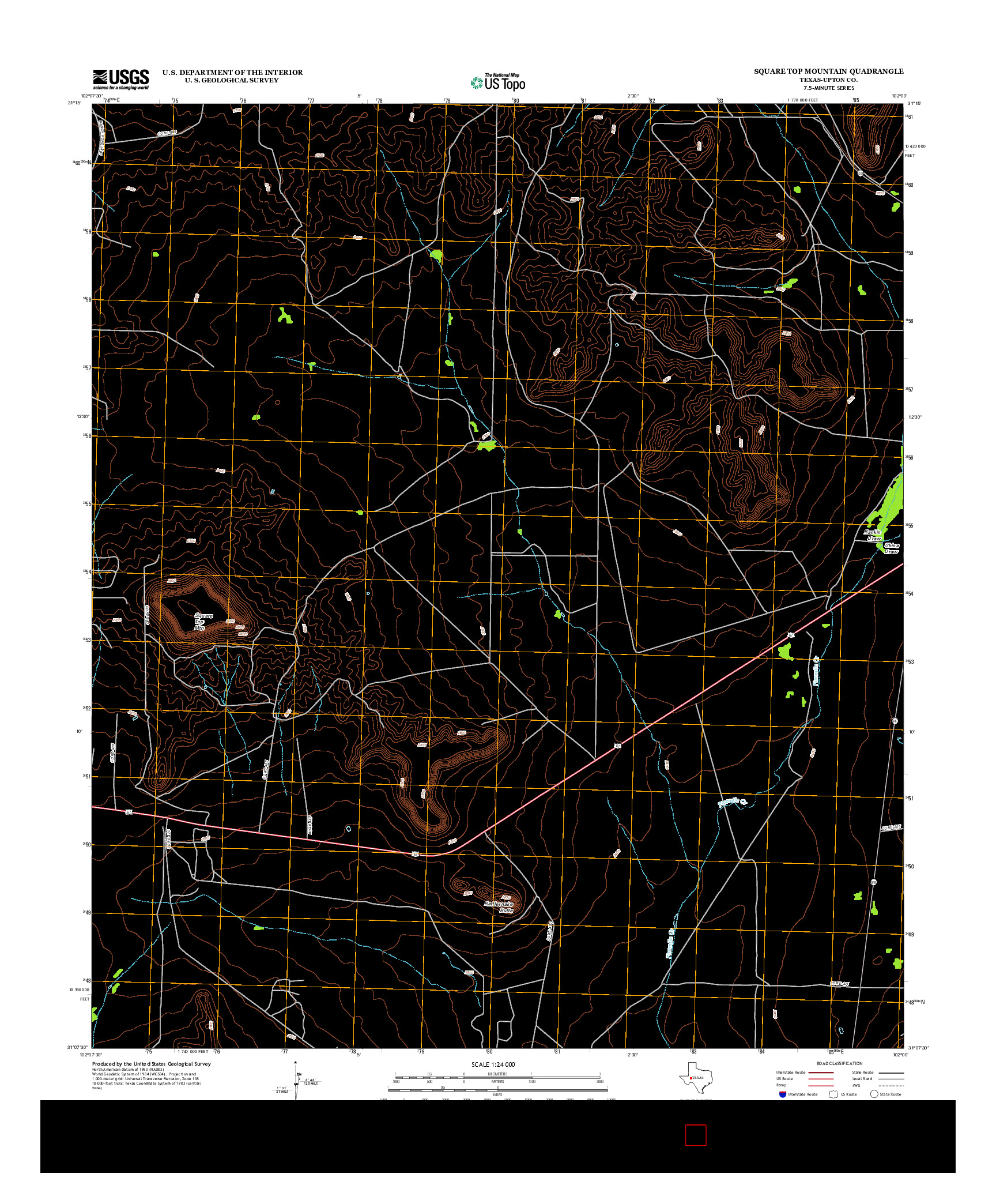 USGS US TOPO 7.5-MINUTE MAP FOR SQUARE TOP MOUNTAIN, TX 2012