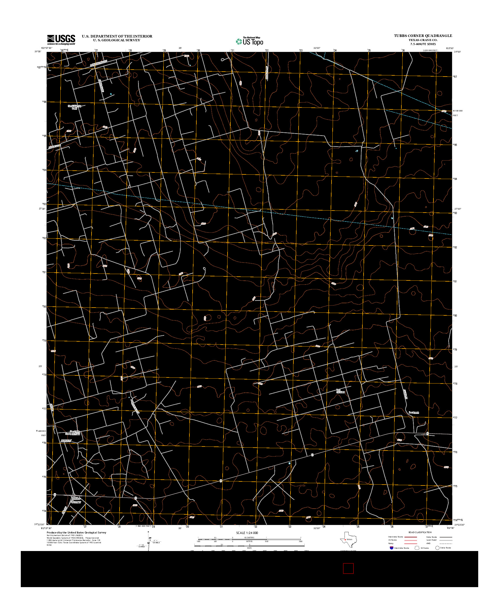 USGS US TOPO 7.5-MINUTE MAP FOR TUBBS CORNER, TX 2012