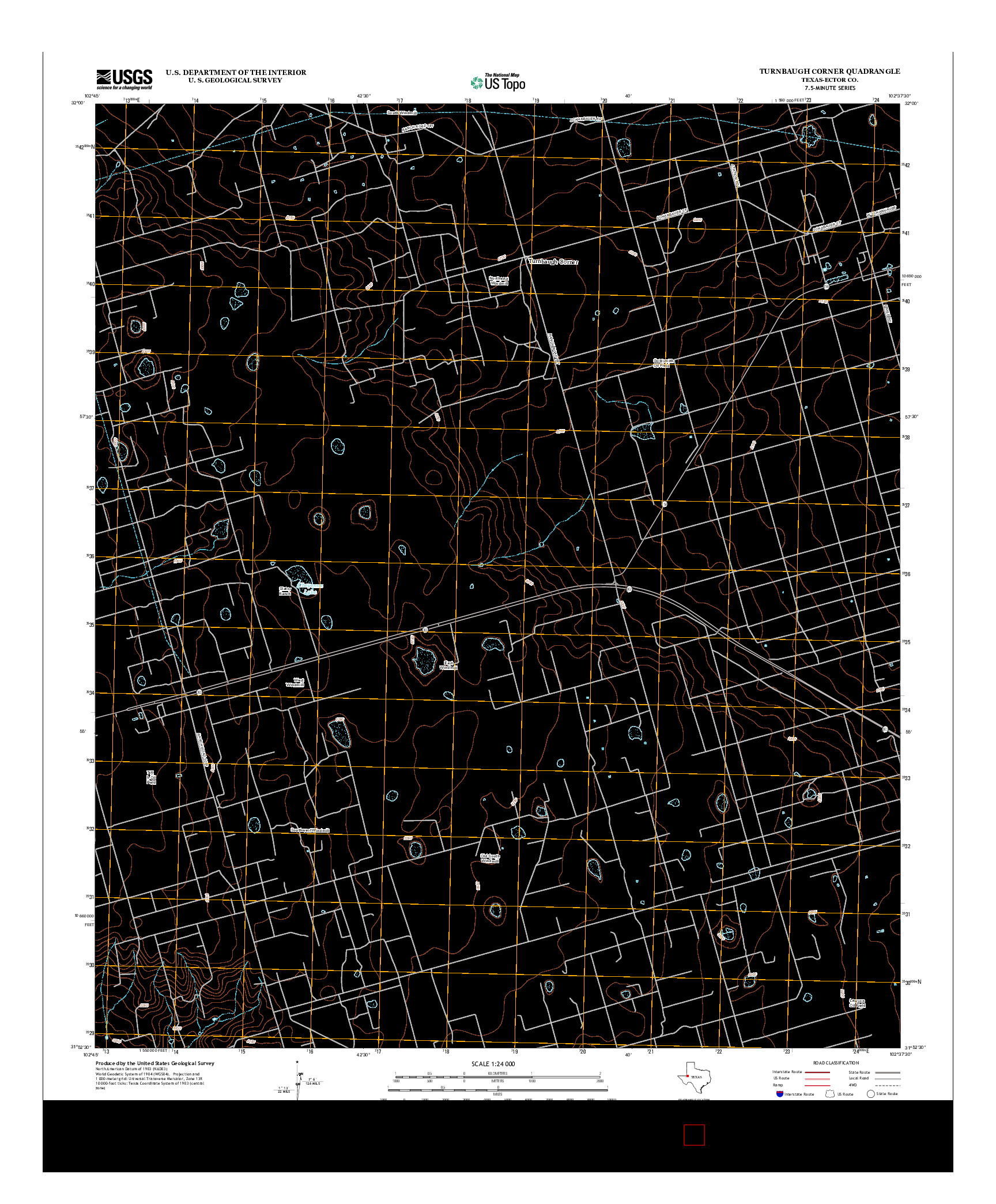 USGS US TOPO 7.5-MINUTE MAP FOR TURNBAUGH CORNER, TX 2012