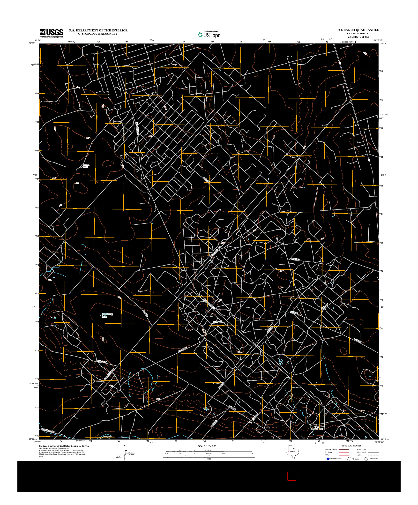 USGS US TOPO 7.5-MINUTE MAP FOR 7 L RANCH, TX 2012