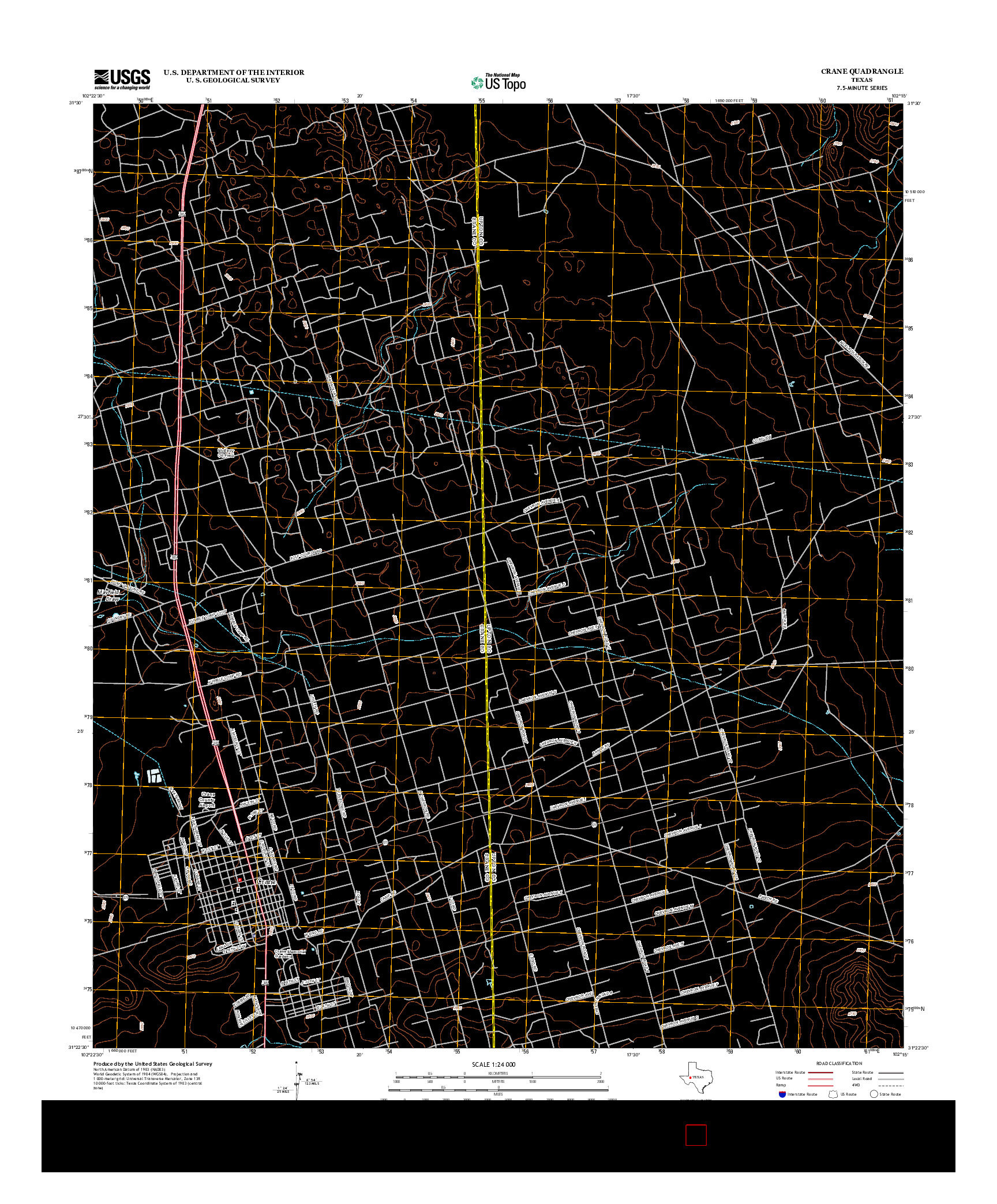 USGS US TOPO 7.5-MINUTE MAP FOR CRANE, TX 2012