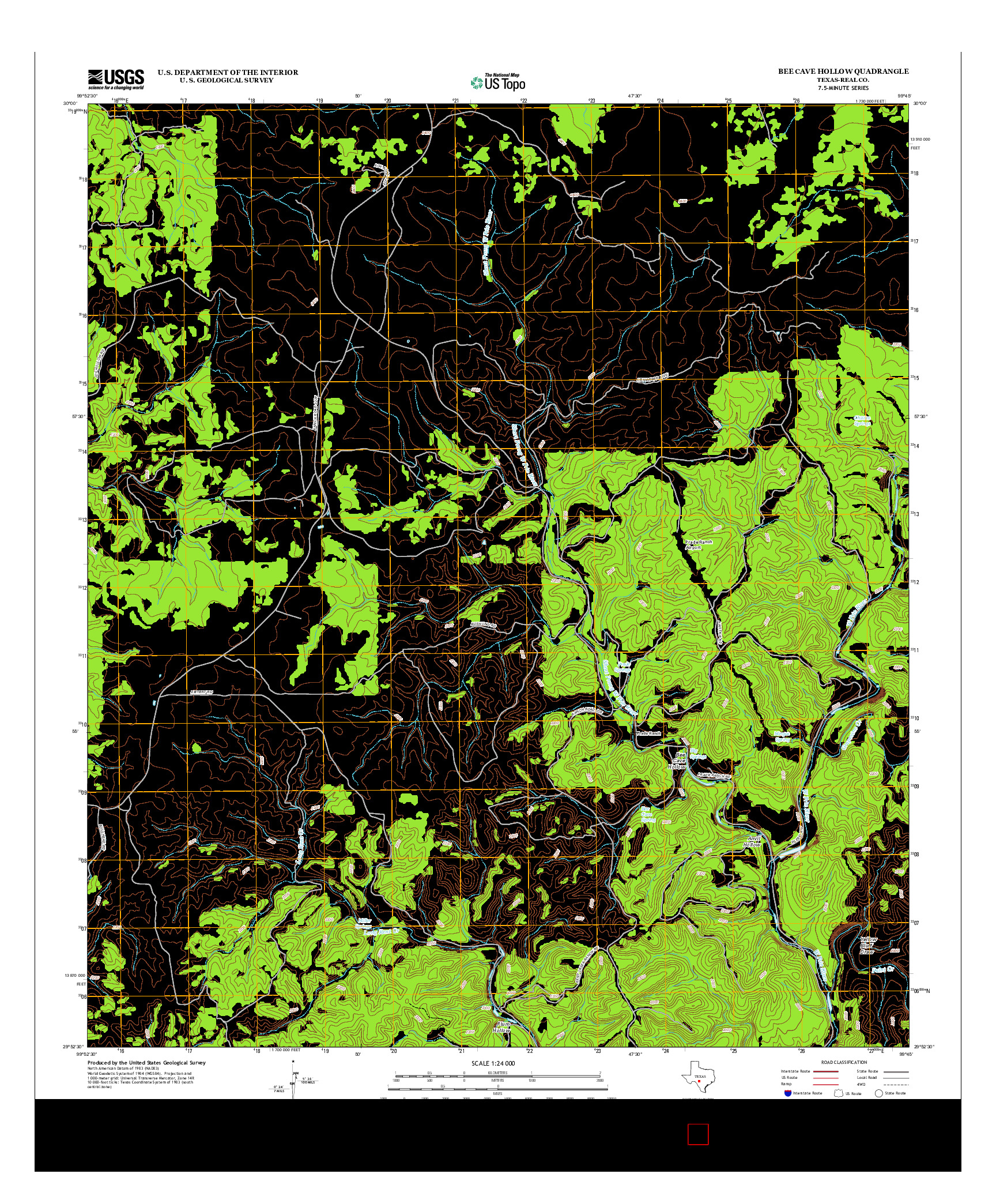 USGS US TOPO 7.5-MINUTE MAP FOR BEE CAVE HOLLOW, TX 2012