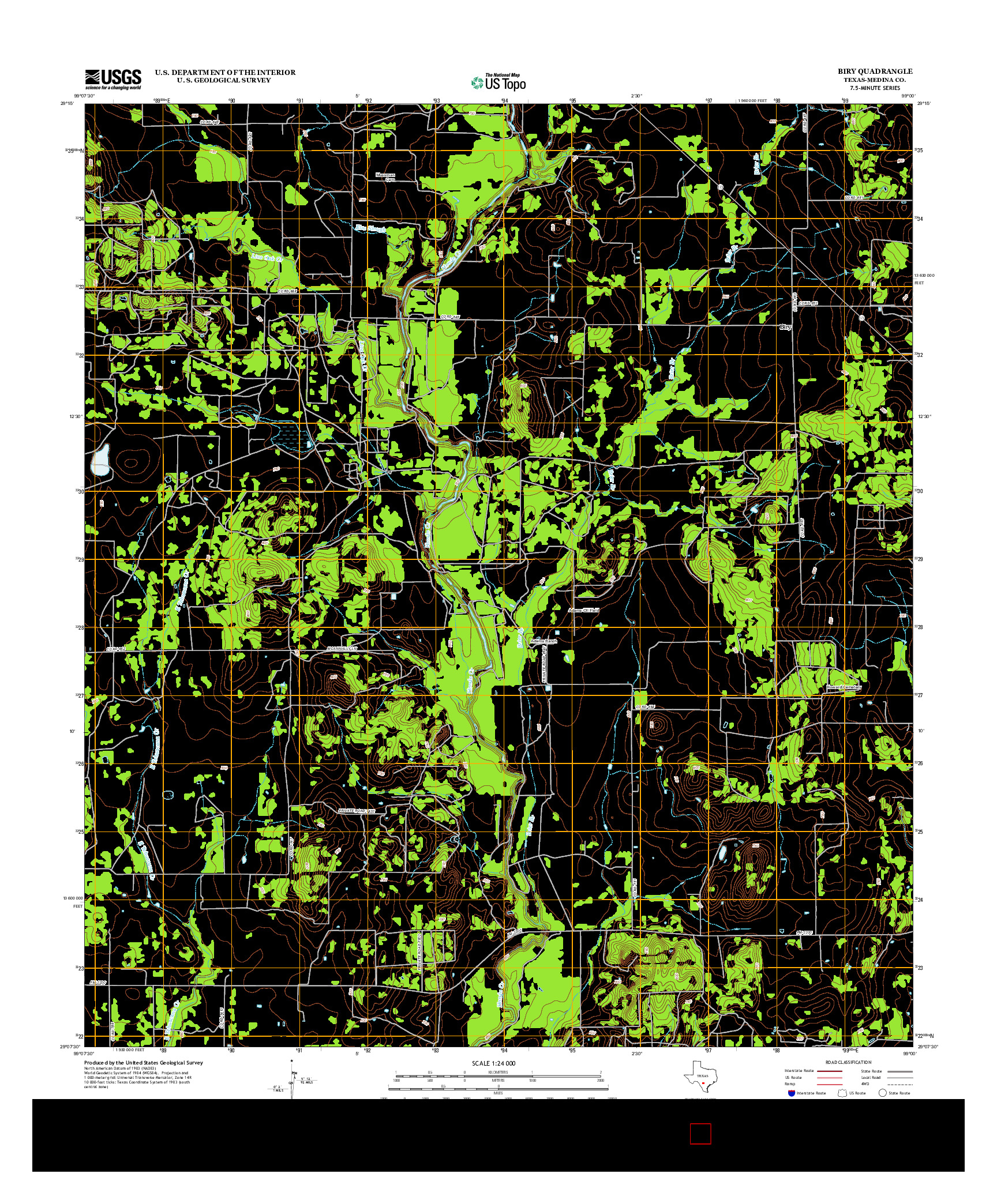 USGS US TOPO 7.5-MINUTE MAP FOR BIRY, TX 2012