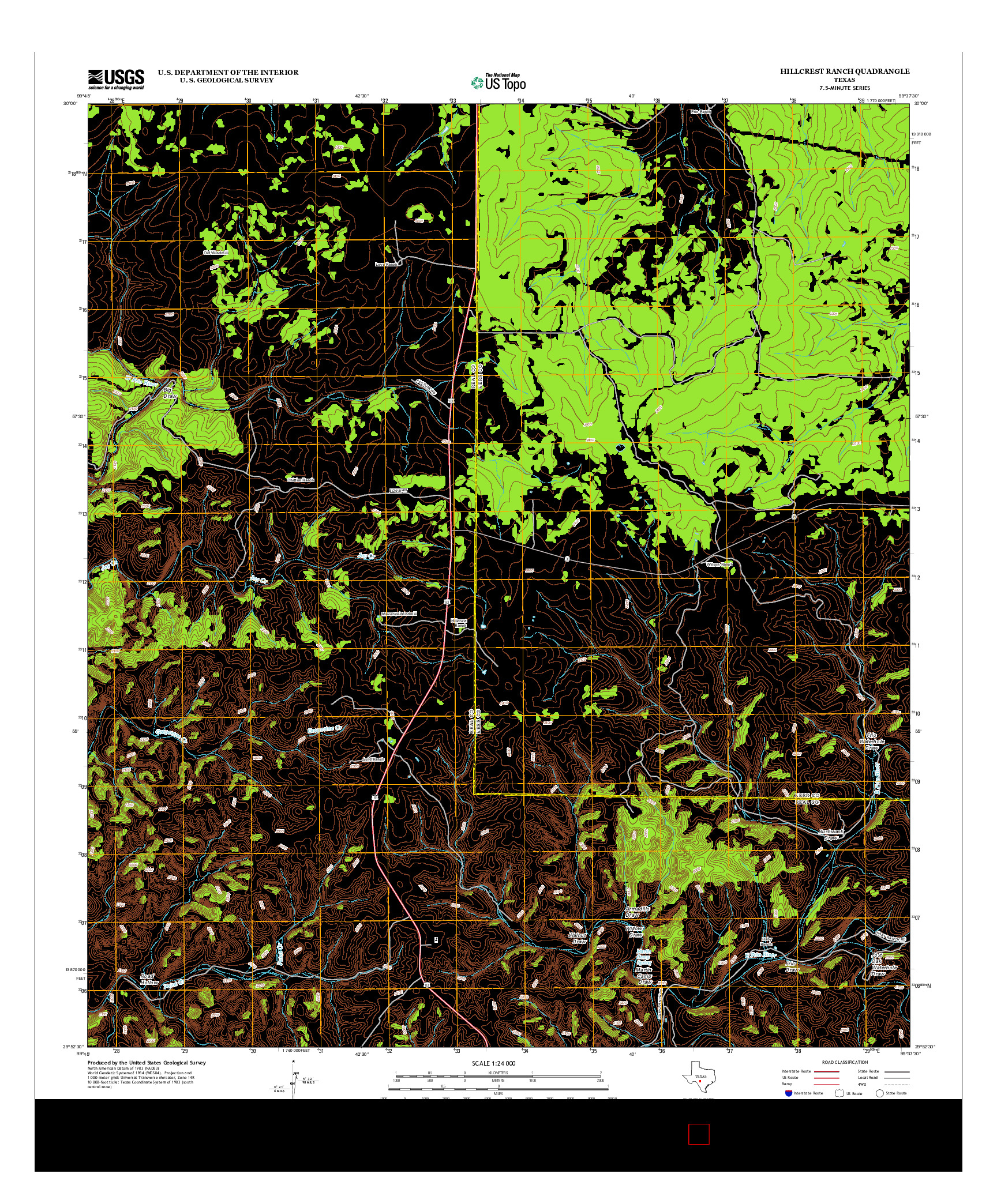 USGS US TOPO 7.5-MINUTE MAP FOR HILLCREST RANCH, TX 2012