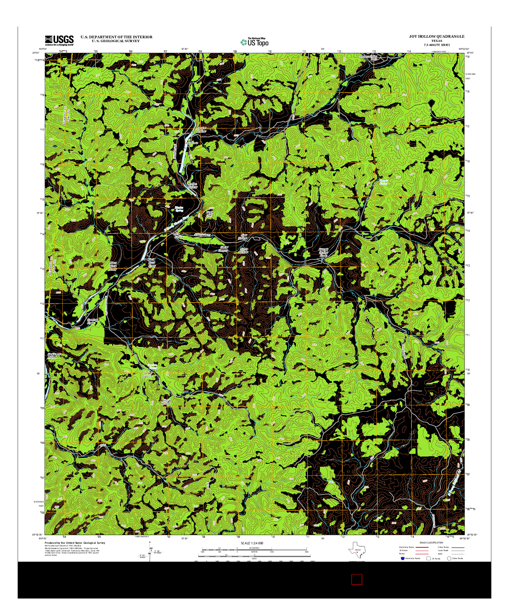USGS US TOPO 7.5-MINUTE MAP FOR JOY HOLLOW, TX 2012