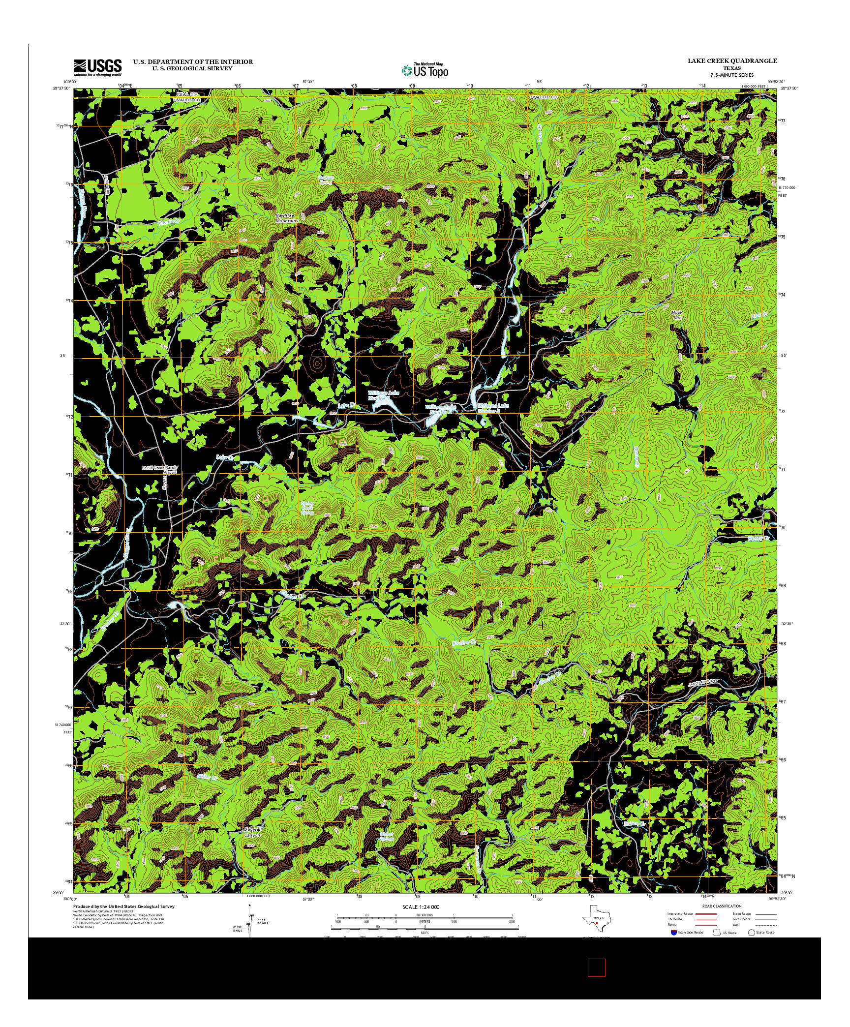 USGS US TOPO 7.5-MINUTE MAP FOR LAKE CREEK, TX 2012
