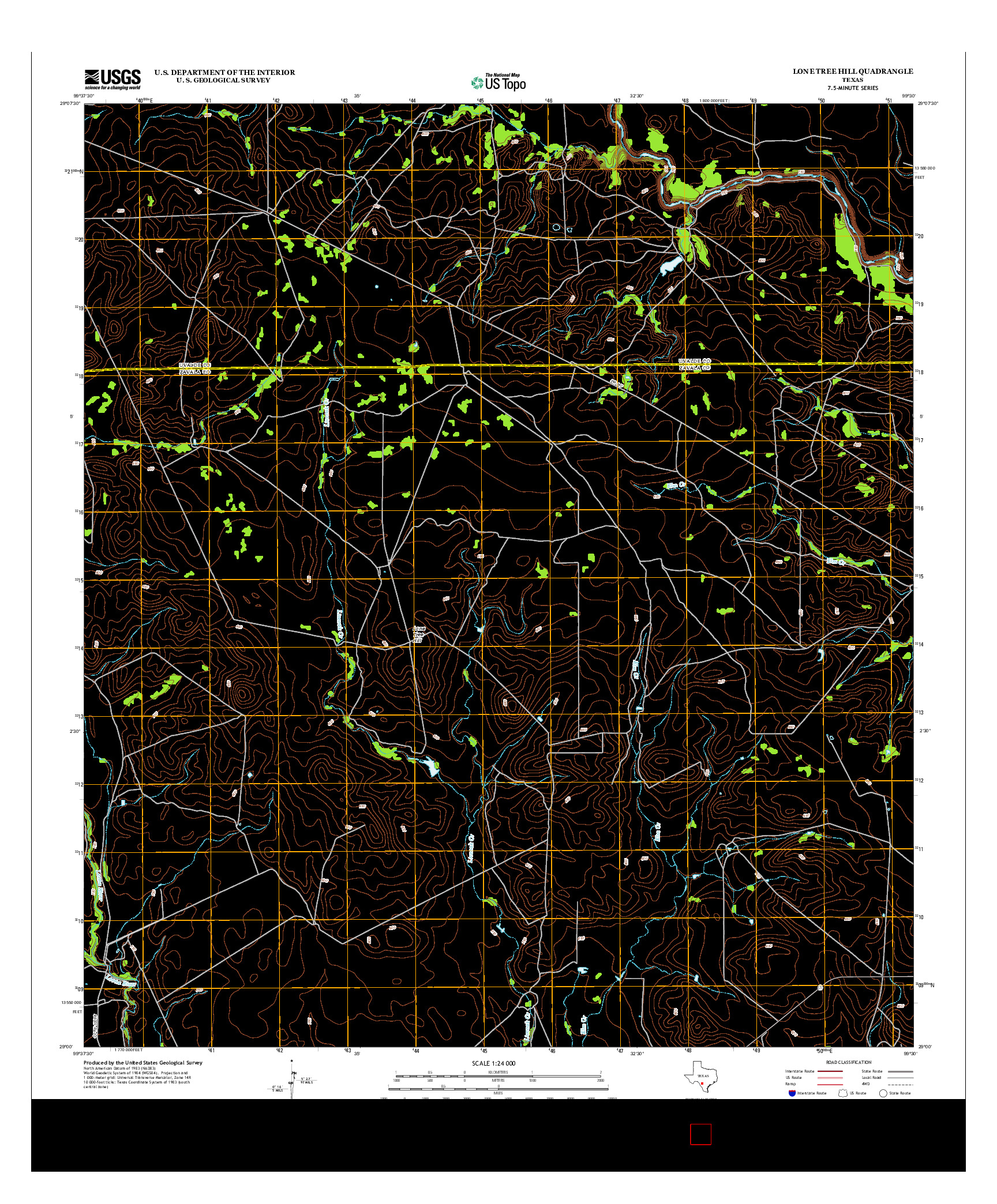 USGS US TOPO 7.5-MINUTE MAP FOR LONE TREE HILL, TX 2012