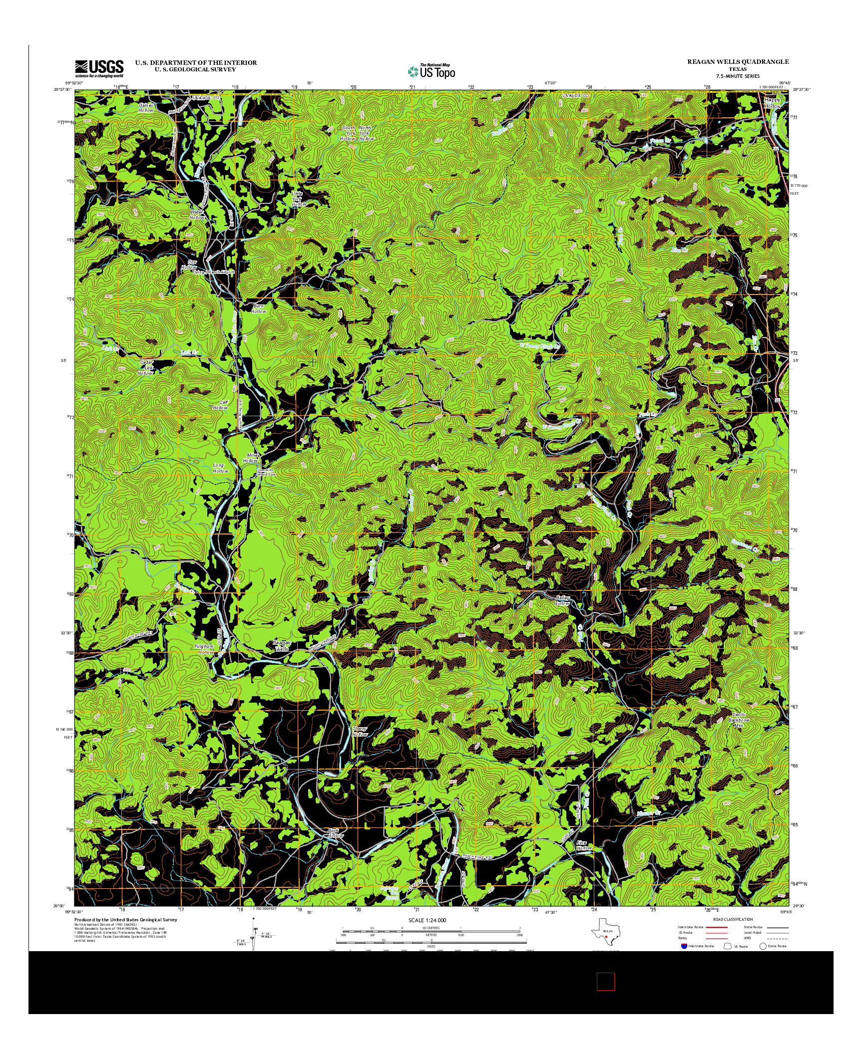 USGS US TOPO 7.5-MINUTE MAP FOR REAGAN WELLS, TX 2012