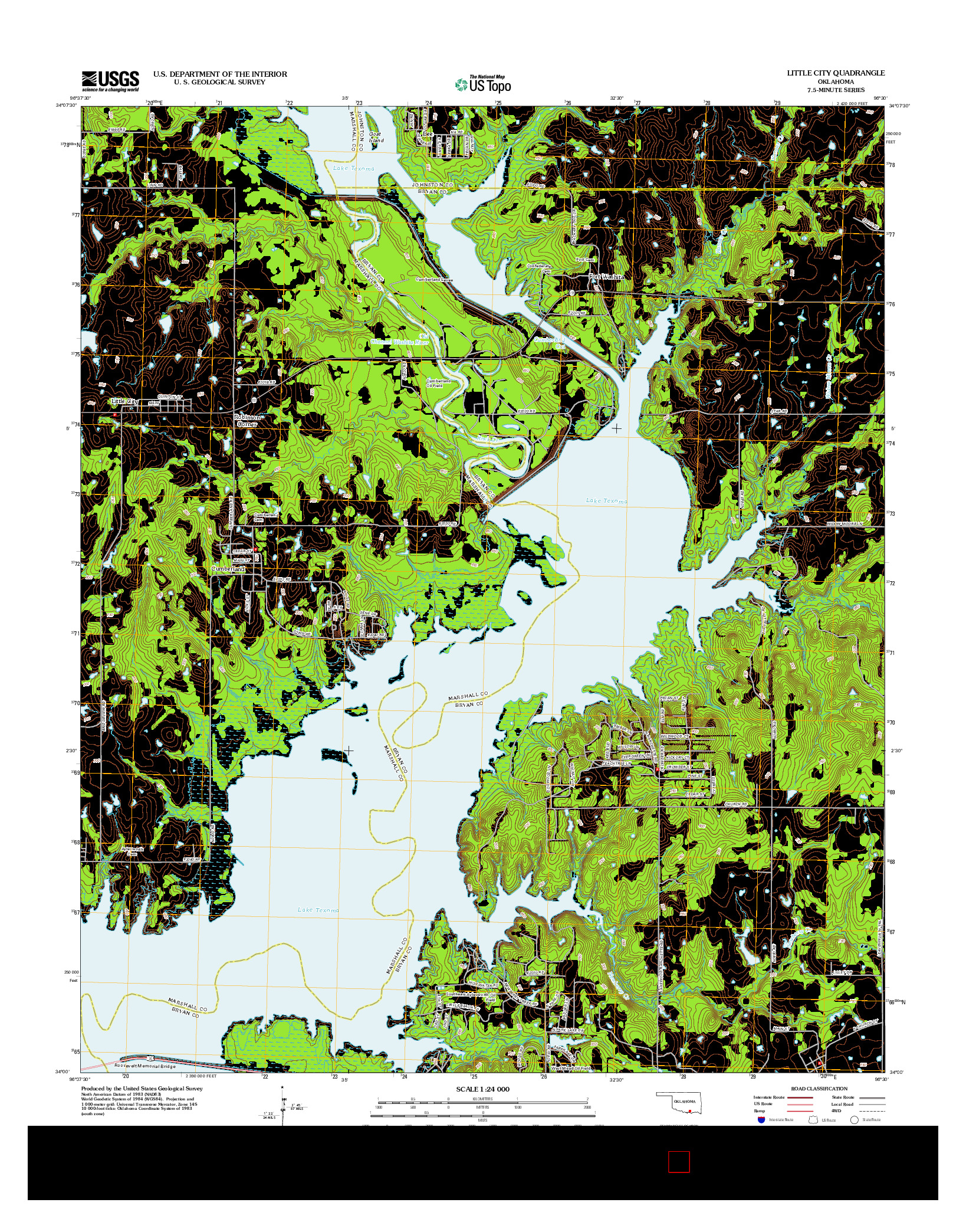 USGS US TOPO 7.5-MINUTE MAP FOR LITTLE CITY, OK 2012