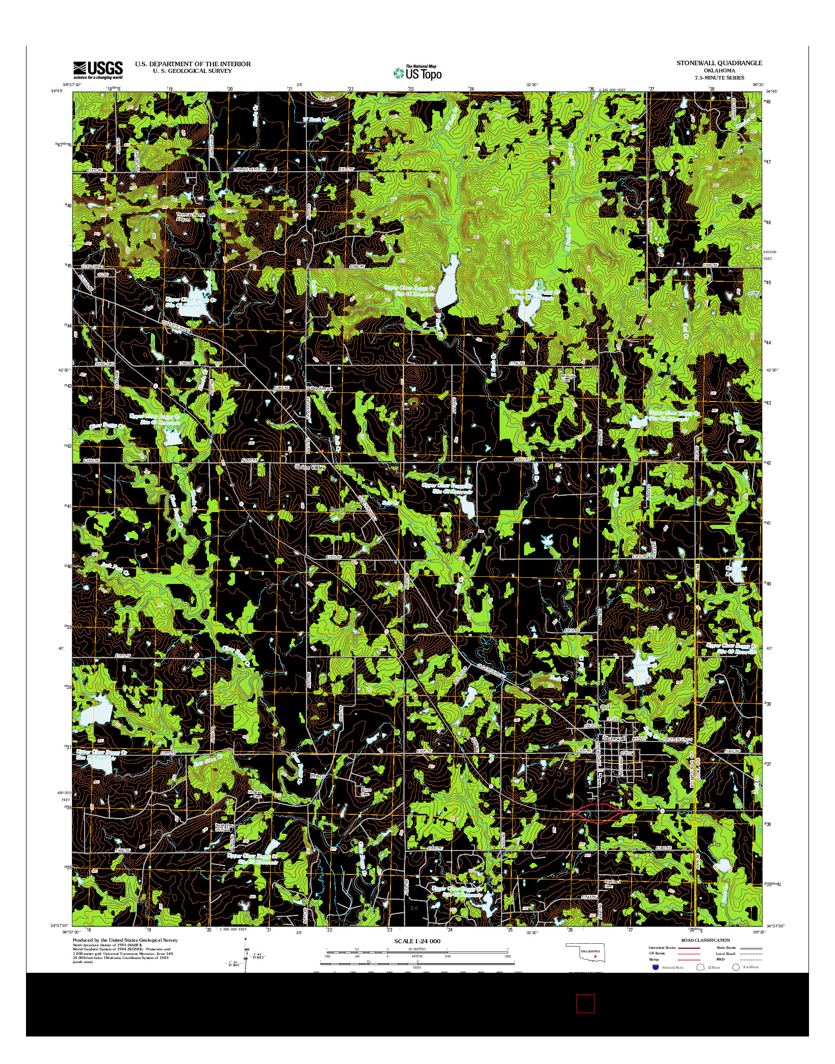 USGS US TOPO 7.5-MINUTE MAP FOR STONEWALL, OK 2012