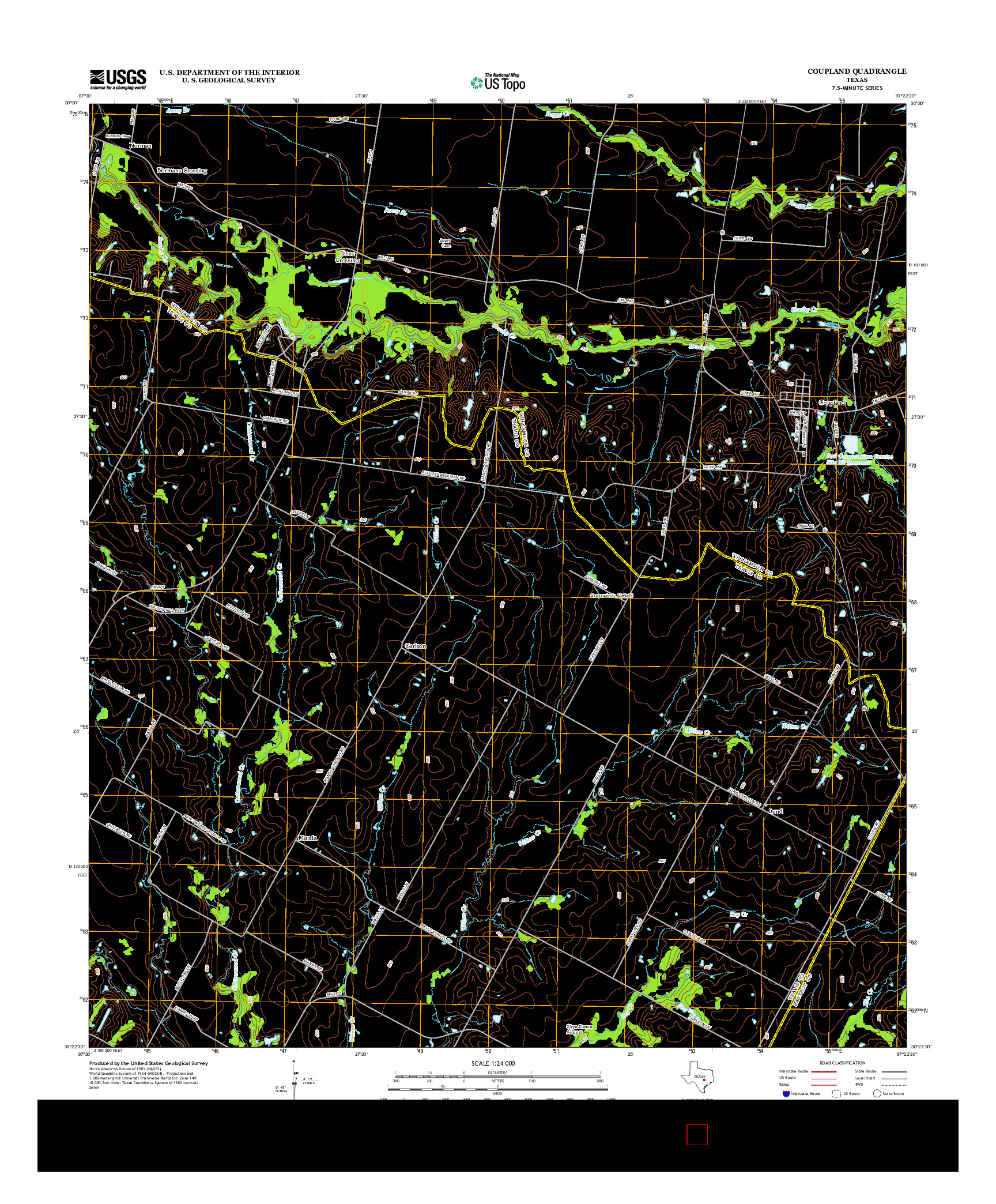 USGS US TOPO 7.5-MINUTE MAP FOR COUPLAND, TX 2012