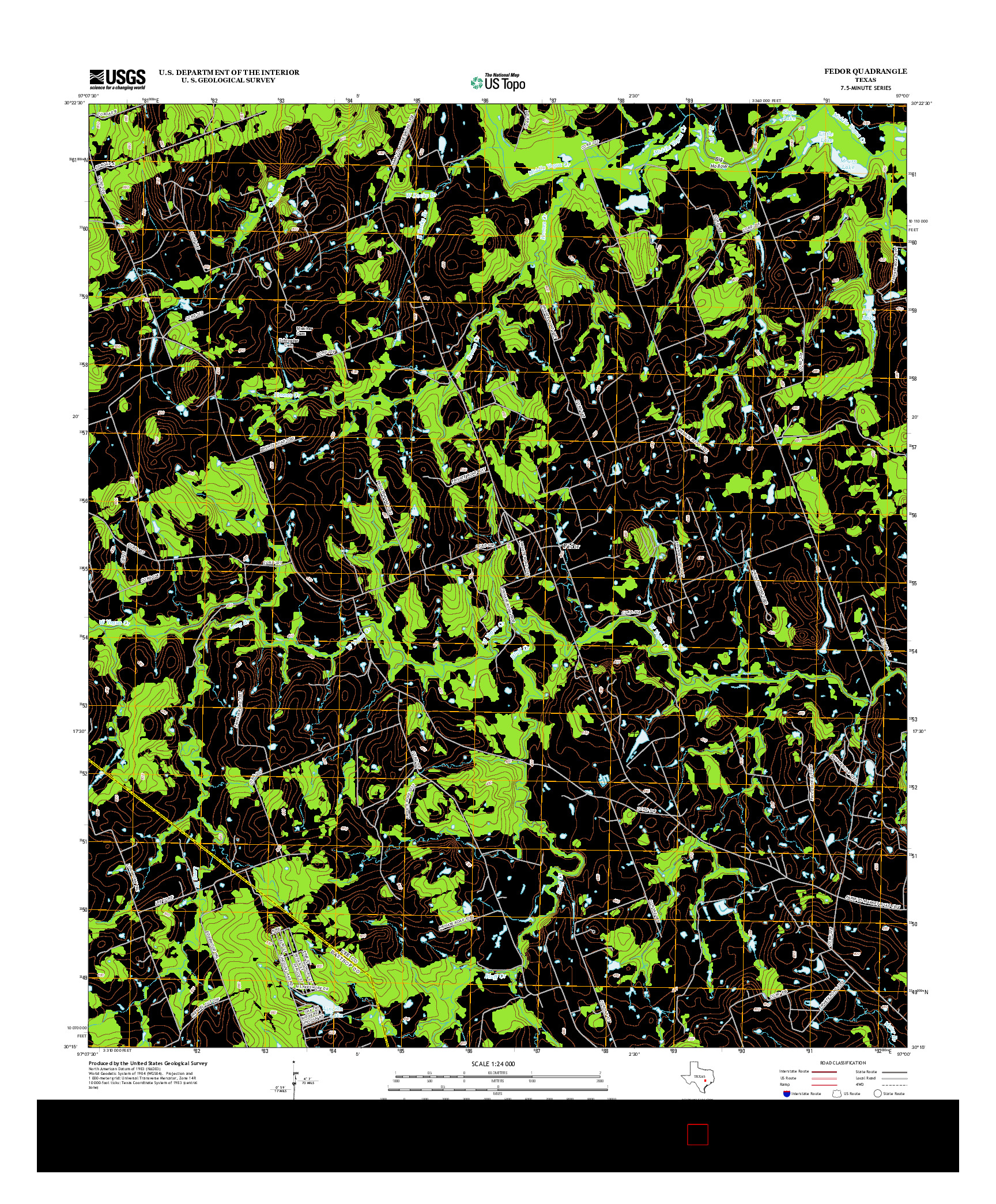 USGS US TOPO 7.5-MINUTE MAP FOR FEDOR, TX 2012