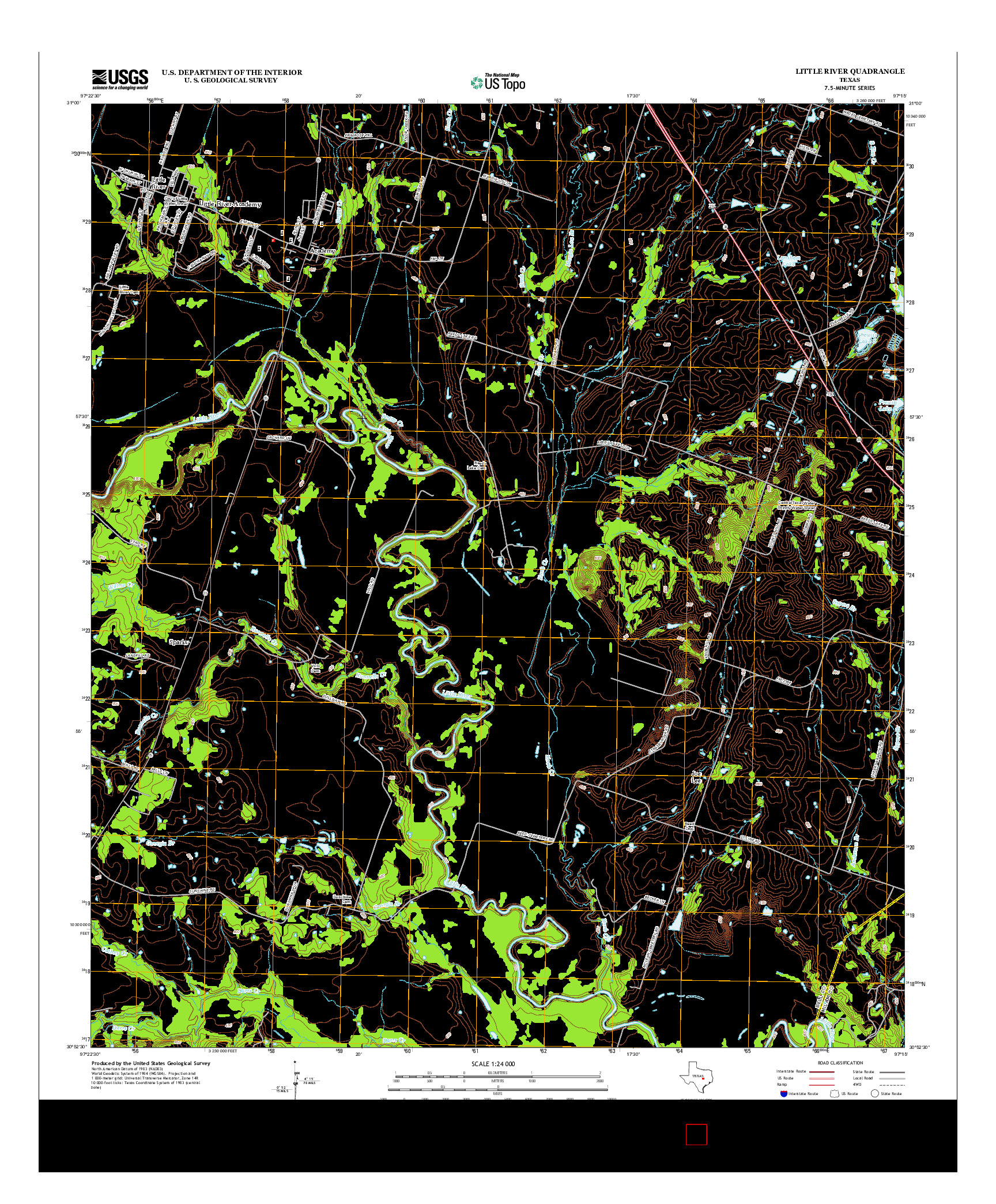 USGS US TOPO 7.5-MINUTE MAP FOR LITTLE RIVER, TX 2012