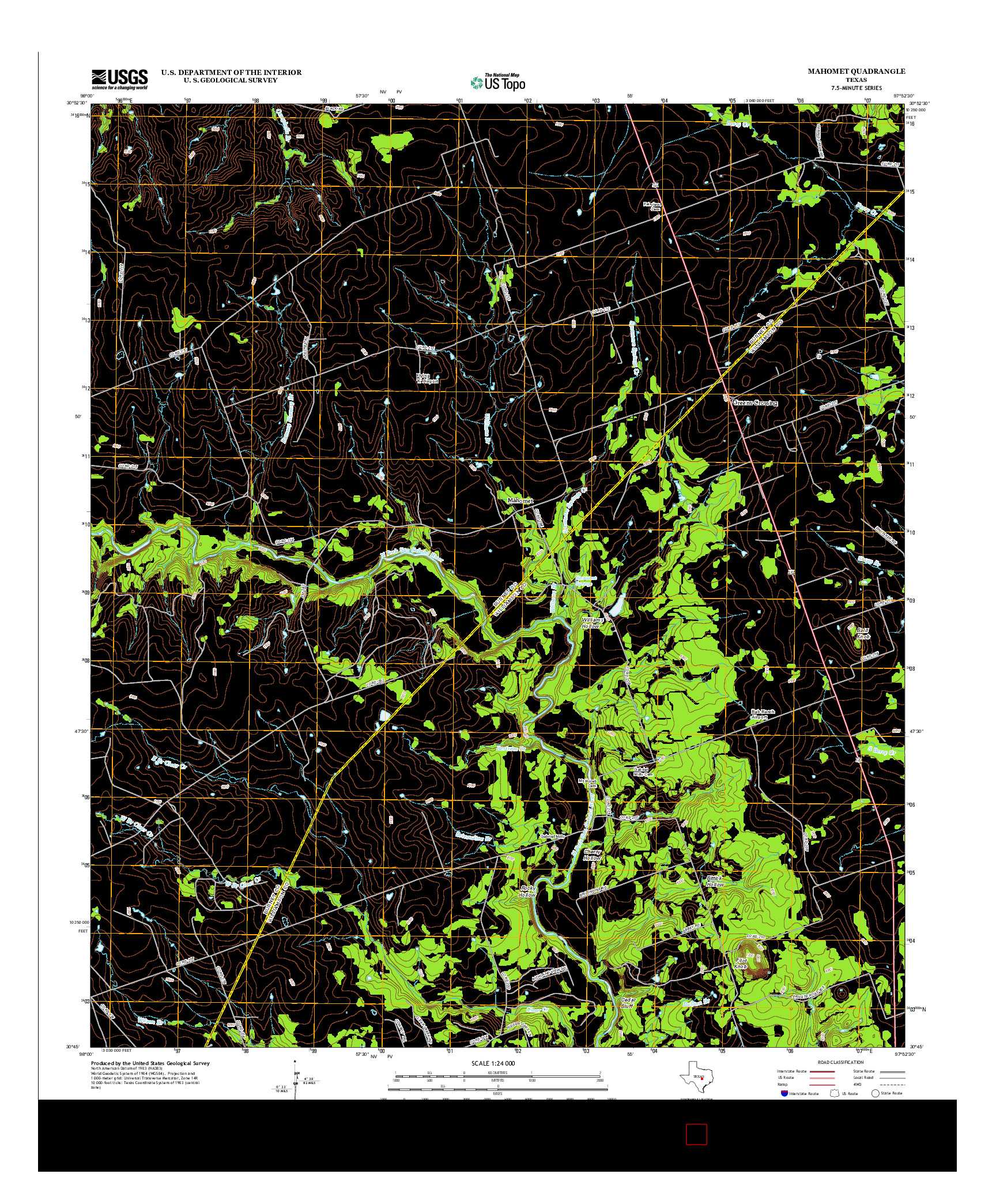 USGS US TOPO 7.5-MINUTE MAP FOR MAHOMET, TX 2012