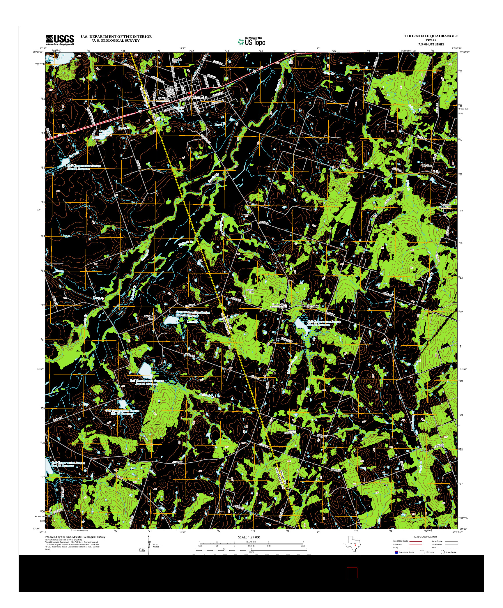 USGS US TOPO 7.5-MINUTE MAP FOR THORNDALE, TX 2012