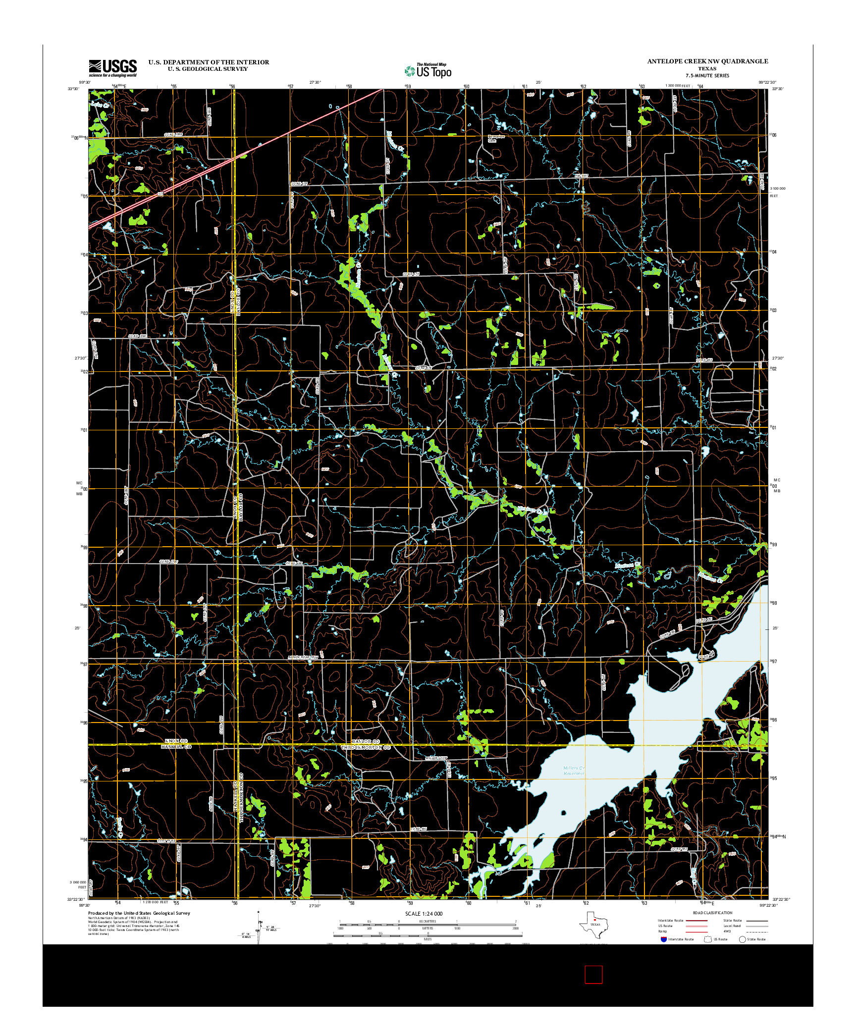 USGS US TOPO 7.5-MINUTE MAP FOR ANTELOPE CREEK NW, TX 2012