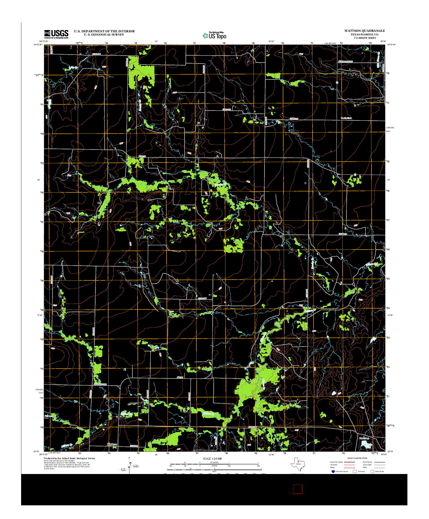 USGS US TOPO 7.5-MINUTE MAP FOR MATTSON, TX 2012